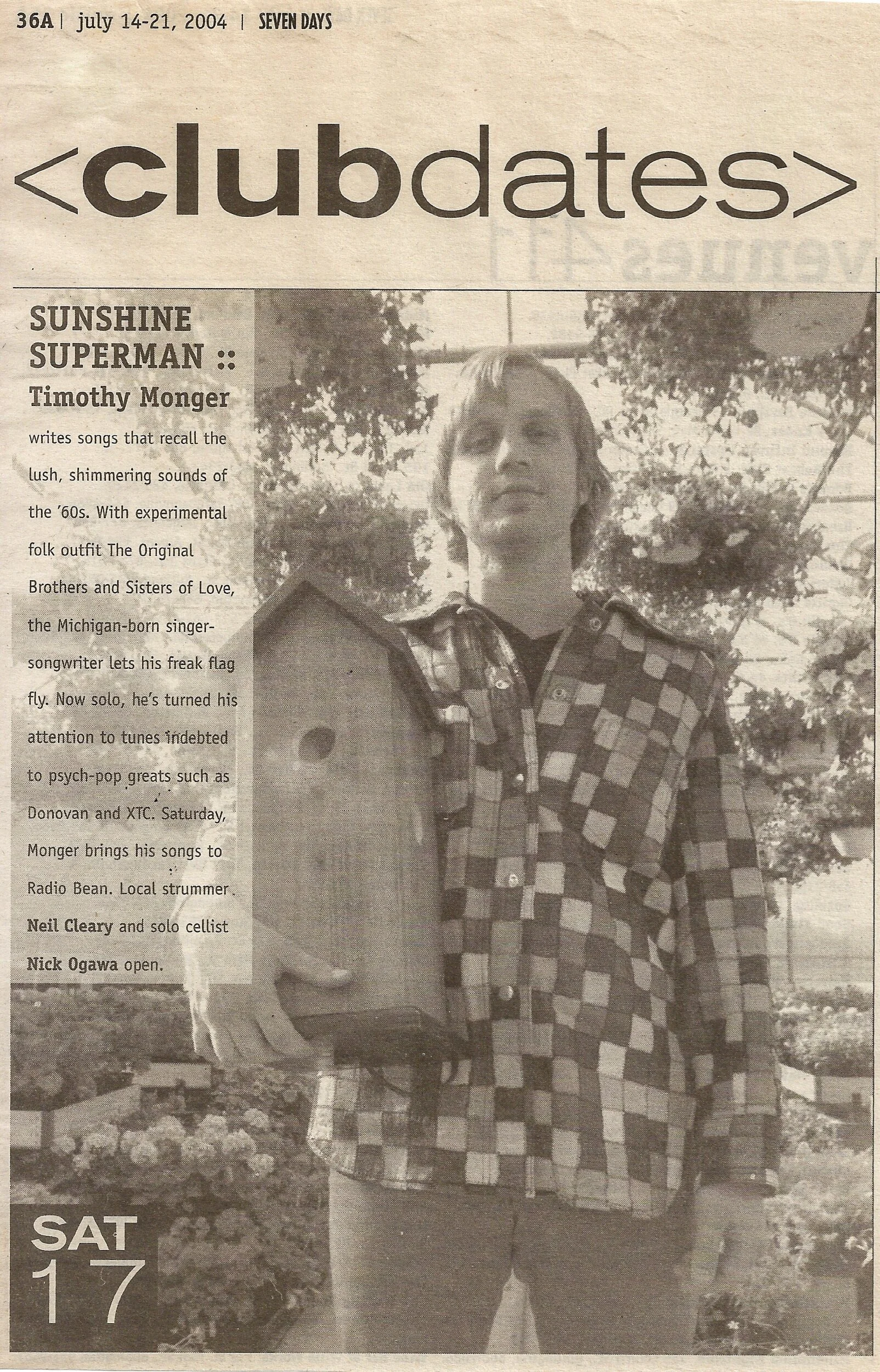 Feature in Seven Days - Burlington, VT (July 2004)