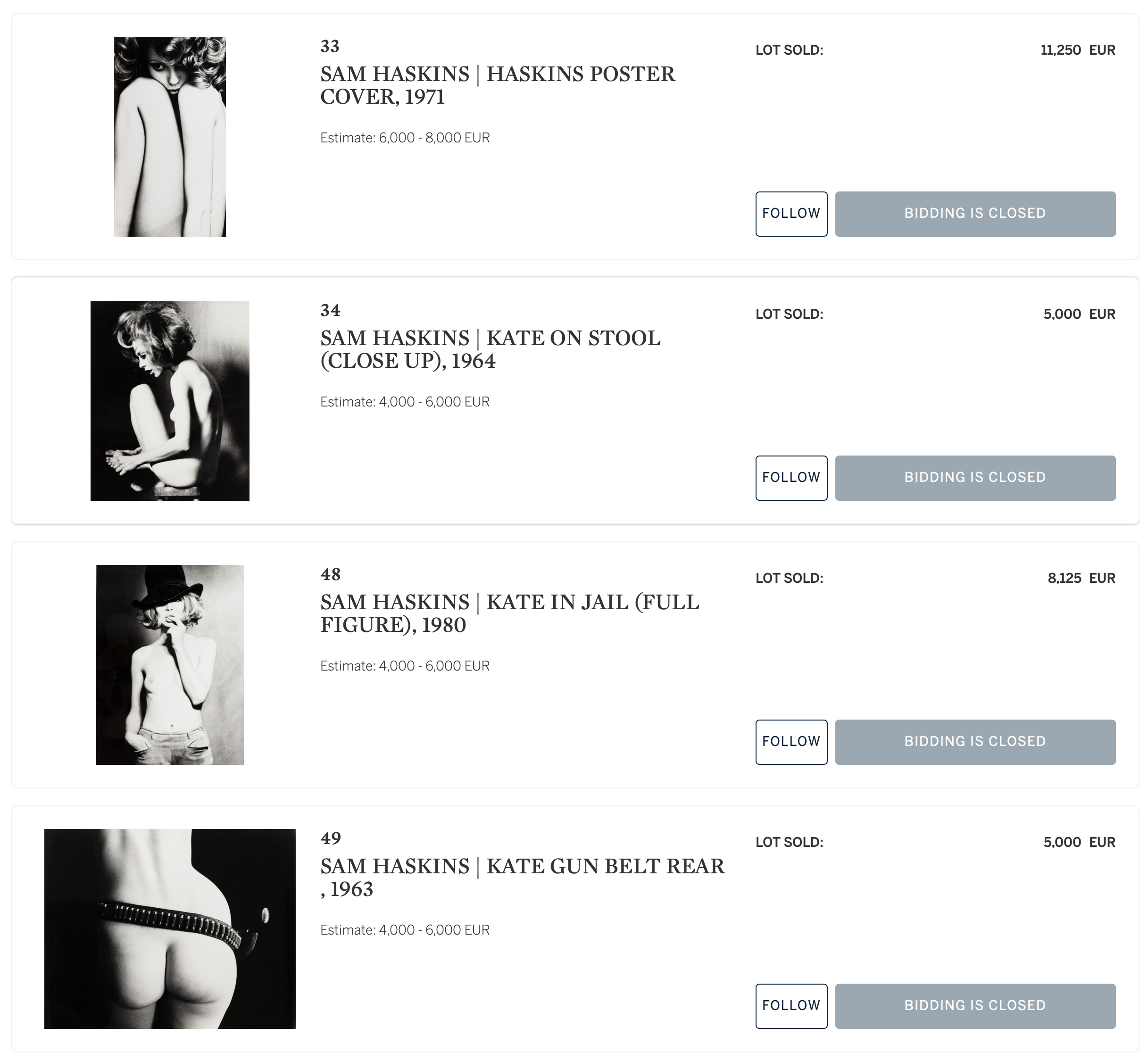 Sam Haskins vintage prints sell for record auction priceSotheby’s - 16th July 2020