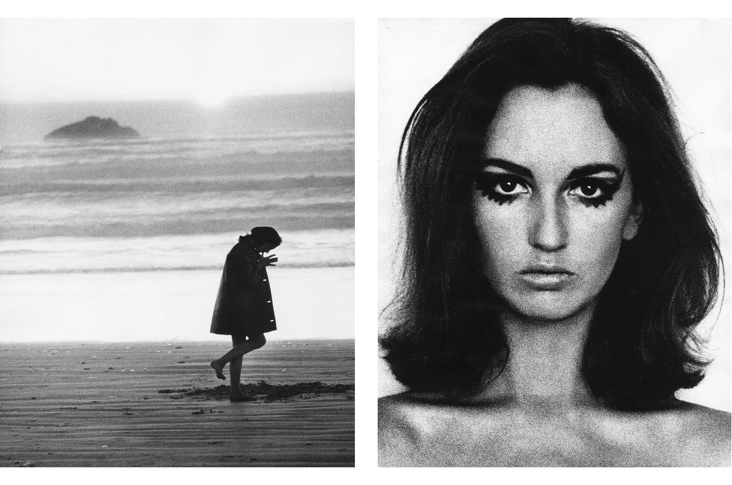 November Girl Portrait and Pensive on Beach