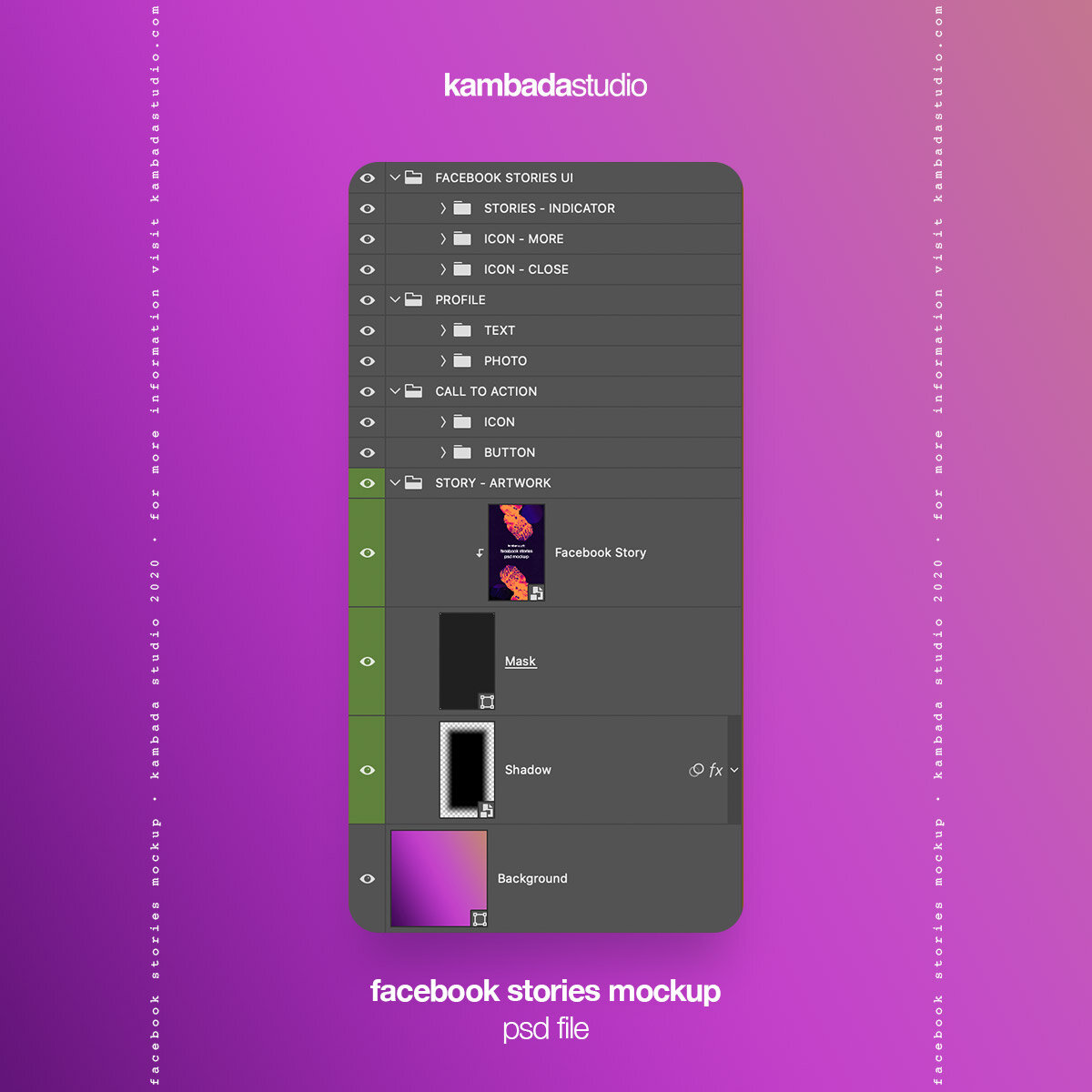 Download Facebook Stories Psd Mockup Kambada Studio
