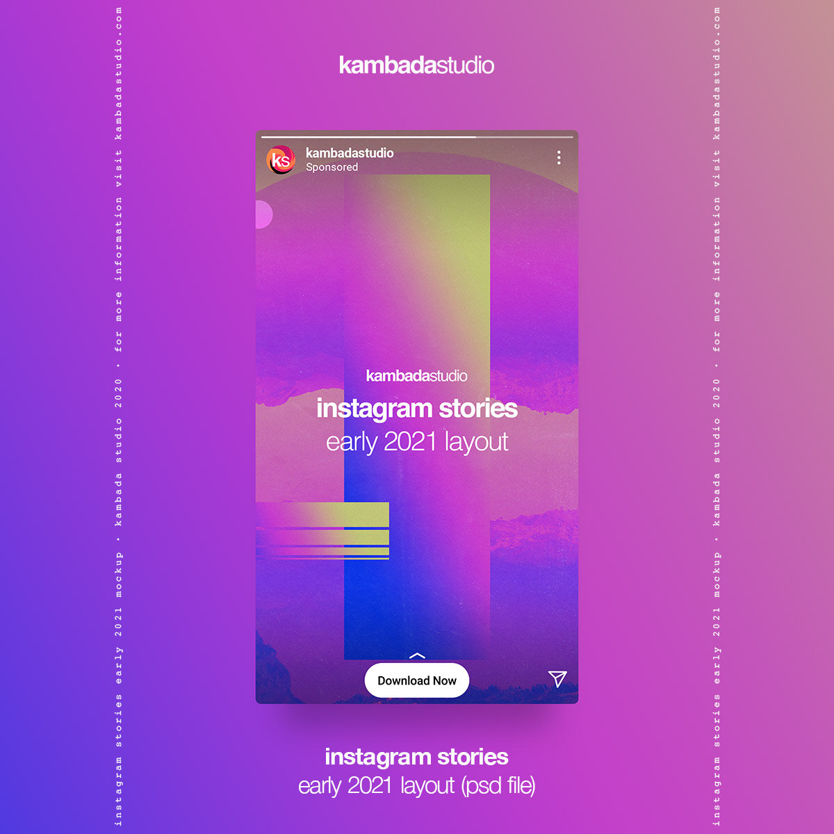 Instagram Stories (Early 2021 layout) - PSD Mockup — Kambada Studio