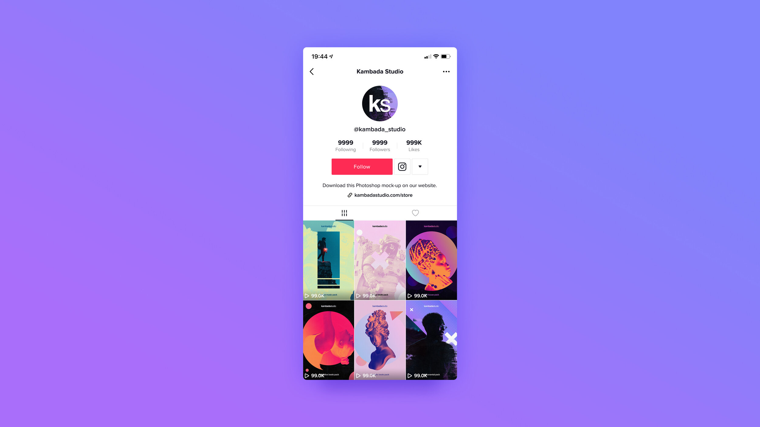 TikTok Profile - PSD Mockup — Kambada Studio