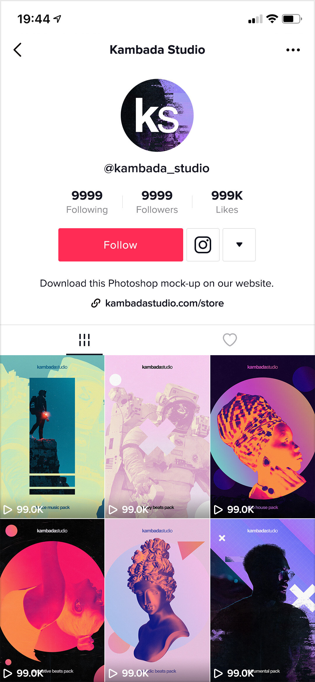 TikTok Profile - PSD Mockup — Kambada Studio