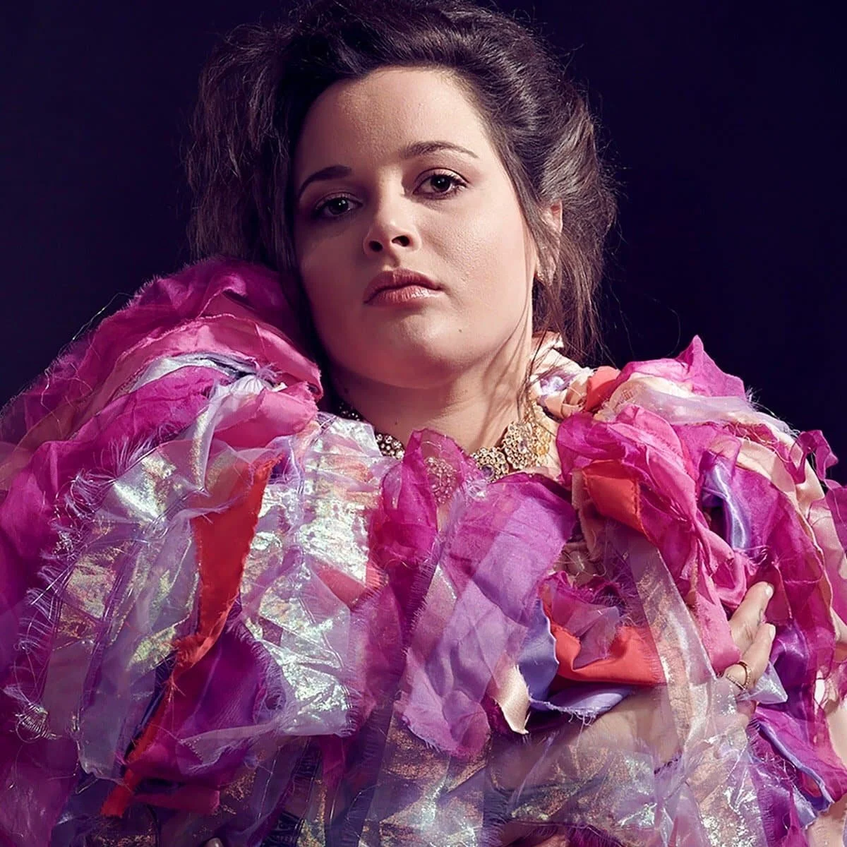 Portrait of Hartford contemporary artist Lauren Be Dear, known for multimedia installation, projection, and textile-based work.