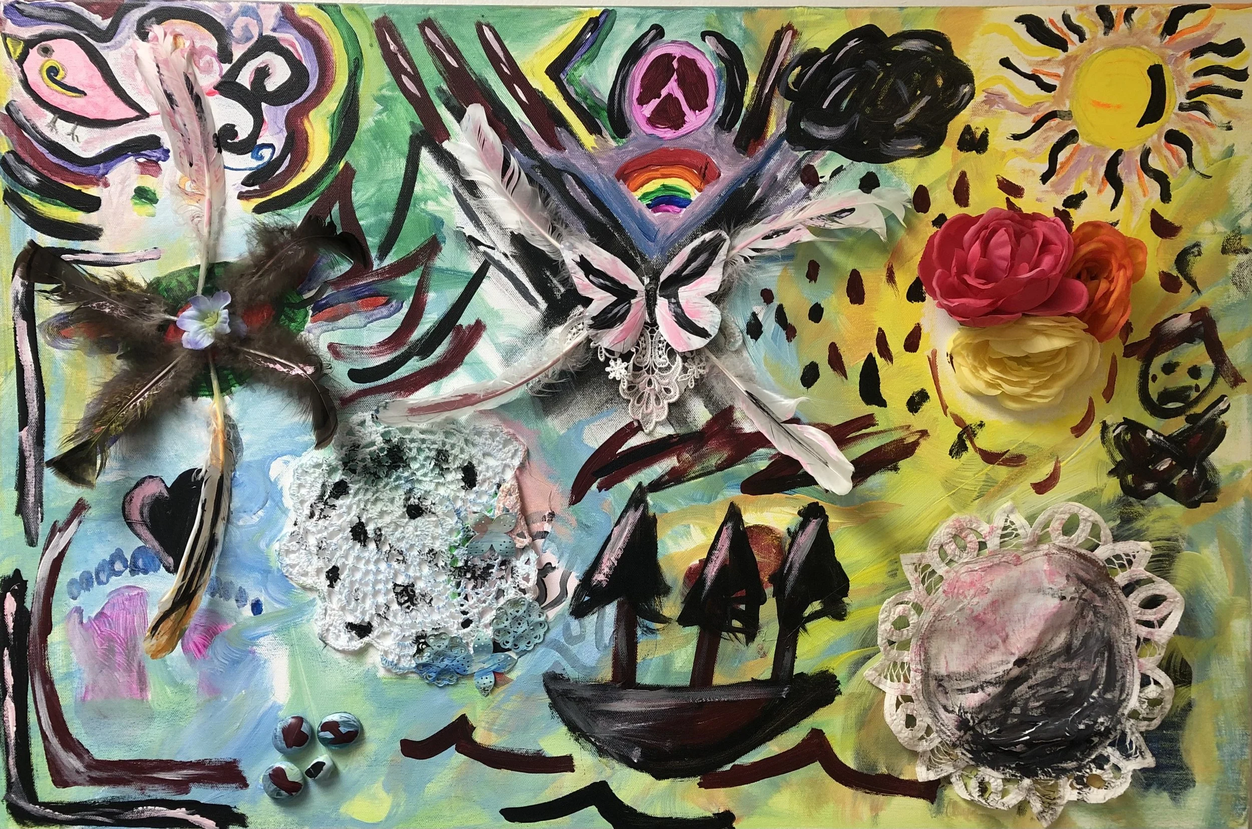 Notebook entry exploring mental illness, spirituality, healing, and artistic process.