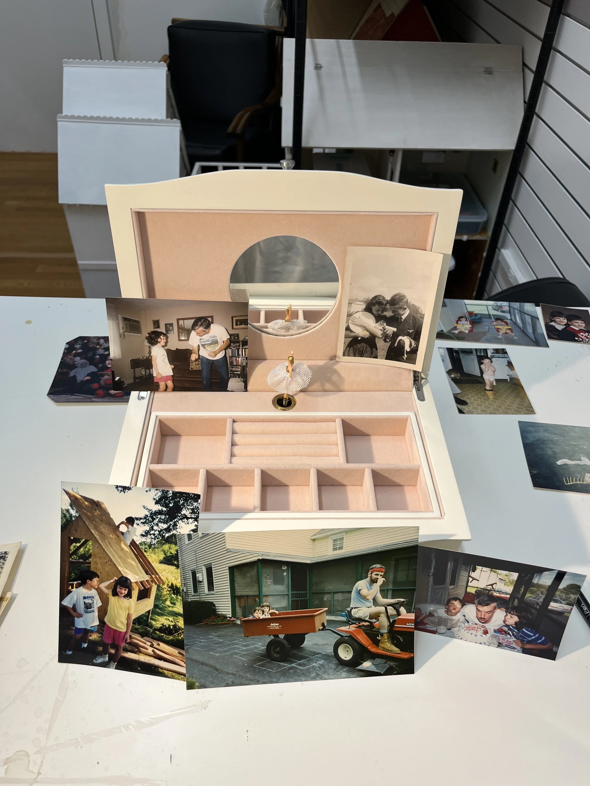 Notebook entry exploring reclaiming girlhood through memory and artistic practice.