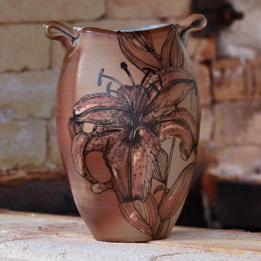 This Tiger Lily vase will be in the shop update this Saturday, December 11th @ 1pm EST.

This is one of my favorite pieces from the woodfiring. I wasn&rsquo;t sure how much detail I would be able to get on these new pieces, without being able to Mish