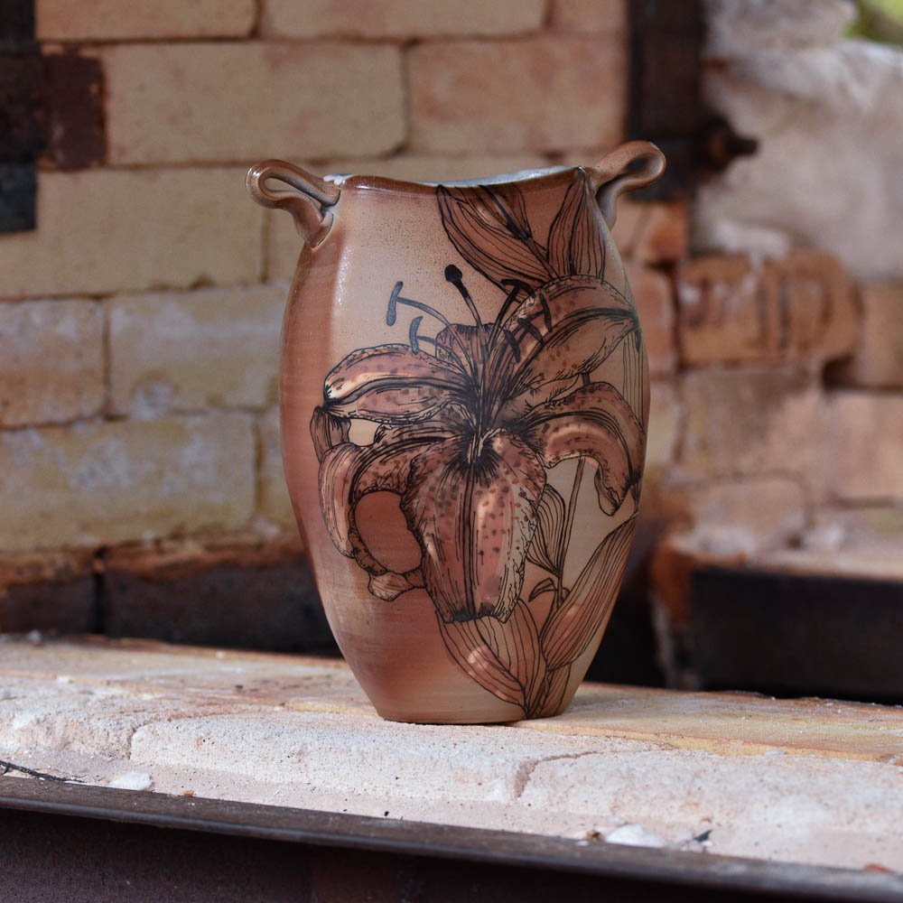 Woodfired Oriental Lily Vase