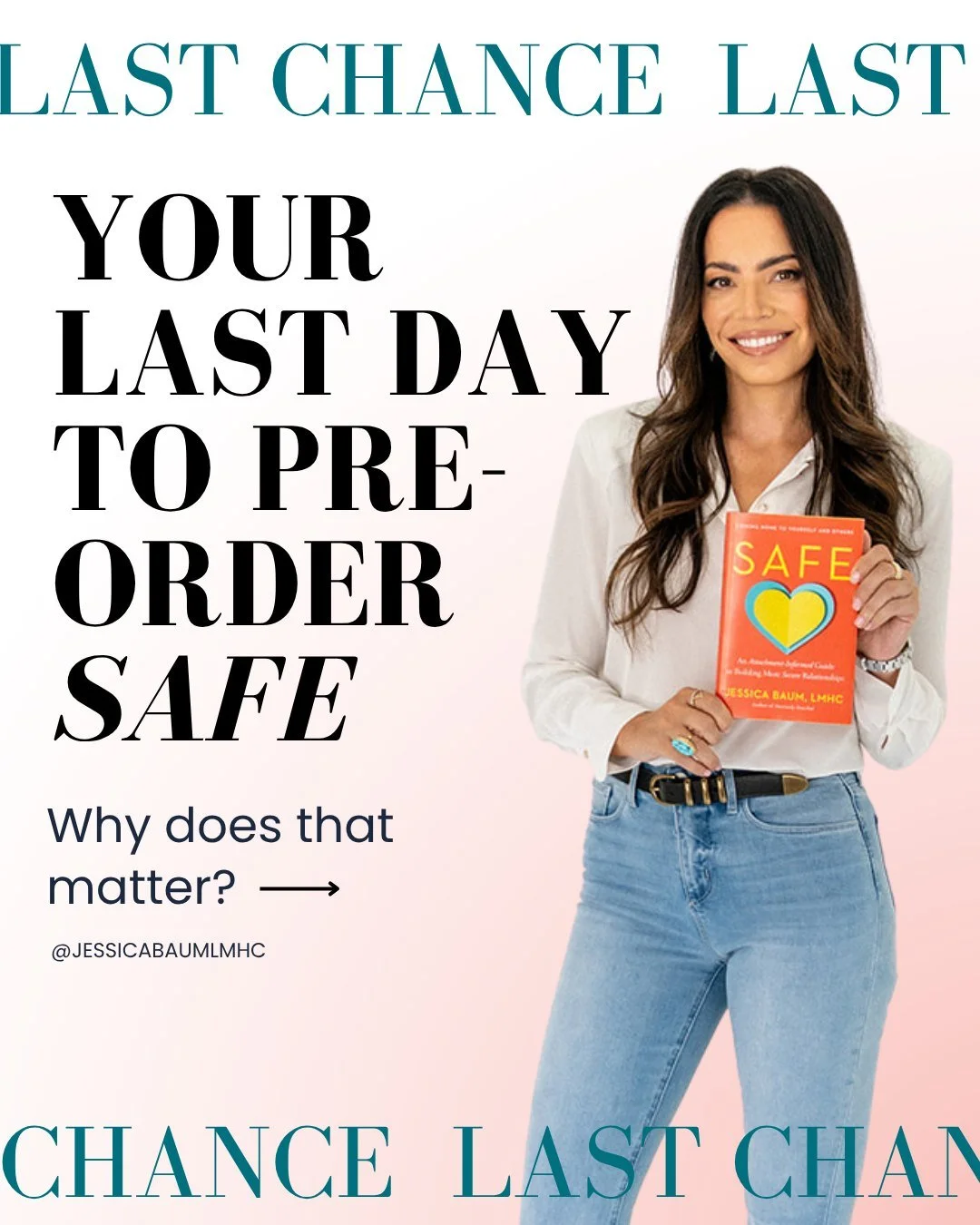SAFE officially releases tomorrow, October 28th, which makes today the last day you can pre-order! 
To everyone who has already pre-ordered, thank you. Your early support has already made such a difference in how this book is being received. Your pr