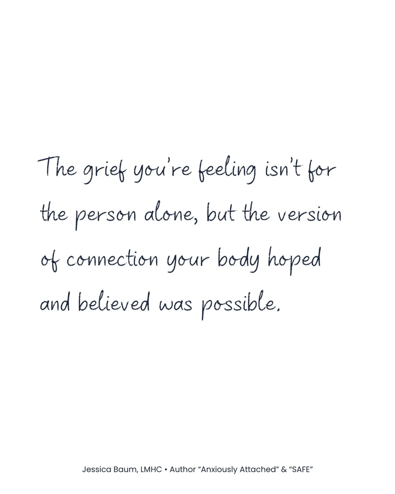 This is one of the reason breaking up with someone who is emotionally unavailable feels so devastating, even when you know the relationship wasn&rsquo;t working. 

You&rsquo;re grieving what you saw in those short moments when they actually did show 