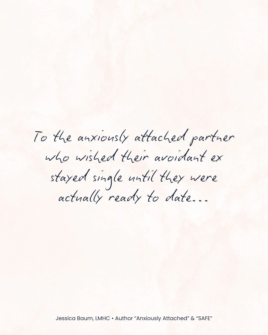I get it. I really do. This question or response to avoidantly attached partners usually reflects real pain from people who've experienced distance or withdrawal in relationships.

But it's important to remember that attachment patterns, for anyone, 