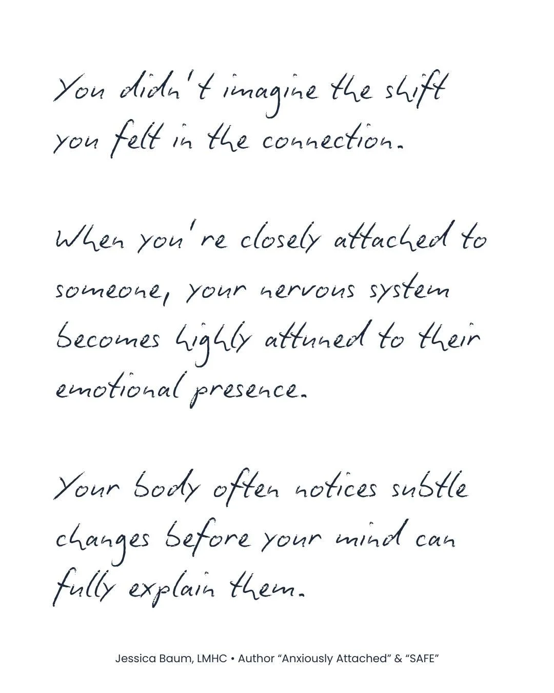 One of the most challenging parts of being anxiously attached is sensing a shift in the connection and then see what the mind does with that information next.

Many people with anxious patterns pick up on subtle changes in their relationships, whethe