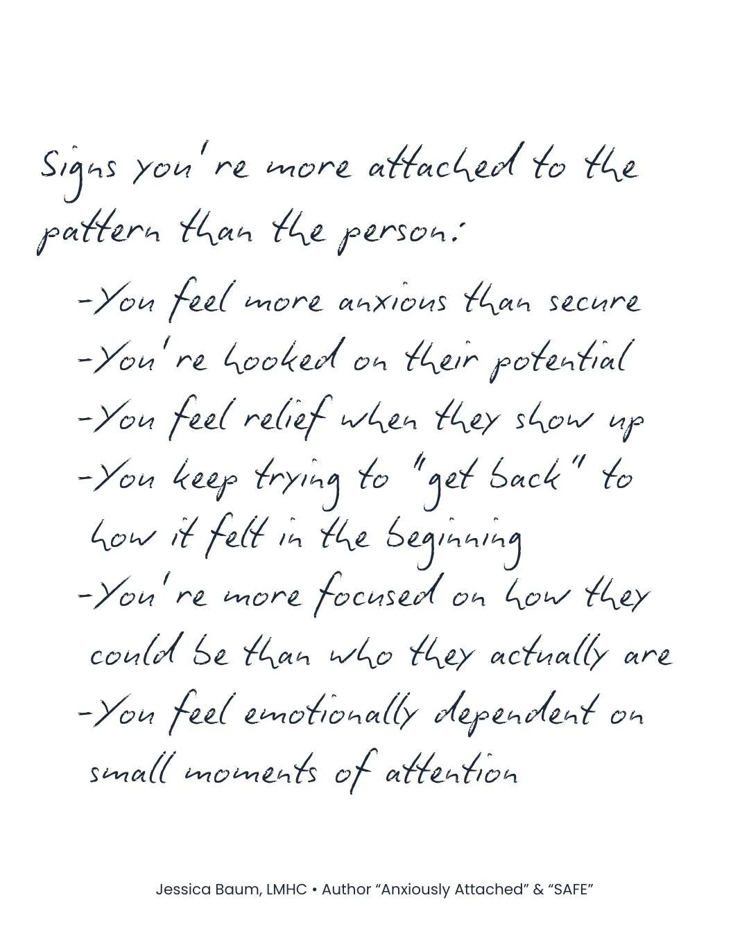 What if it's just been the pattern all along? Listen, if you're anxiously attached, this might be hard to hear, but sometimes it's more about the patterns than the actual person.

I'm talking about their unpredictable behaviors, the highs and lows, a