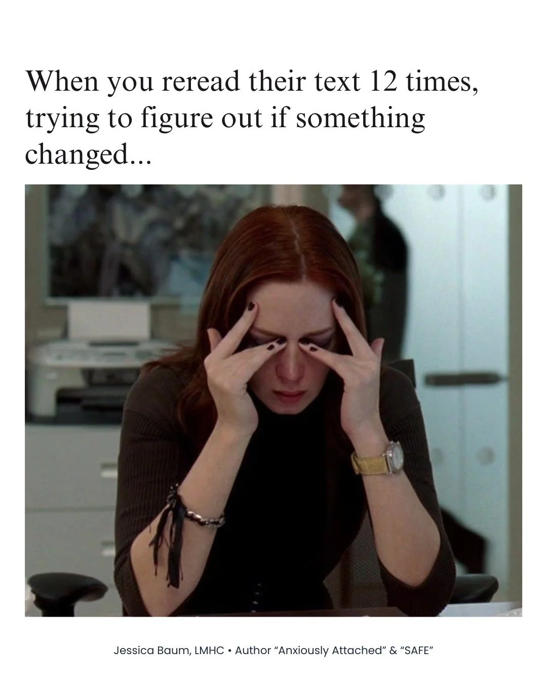 If you're anxiously attached, your nervous system isn't only reacting to the present moment, but also to the patterns it learned early on, like inconsistent attention, emotional unpredictability, and having to read the room to feel safe.

Those exper