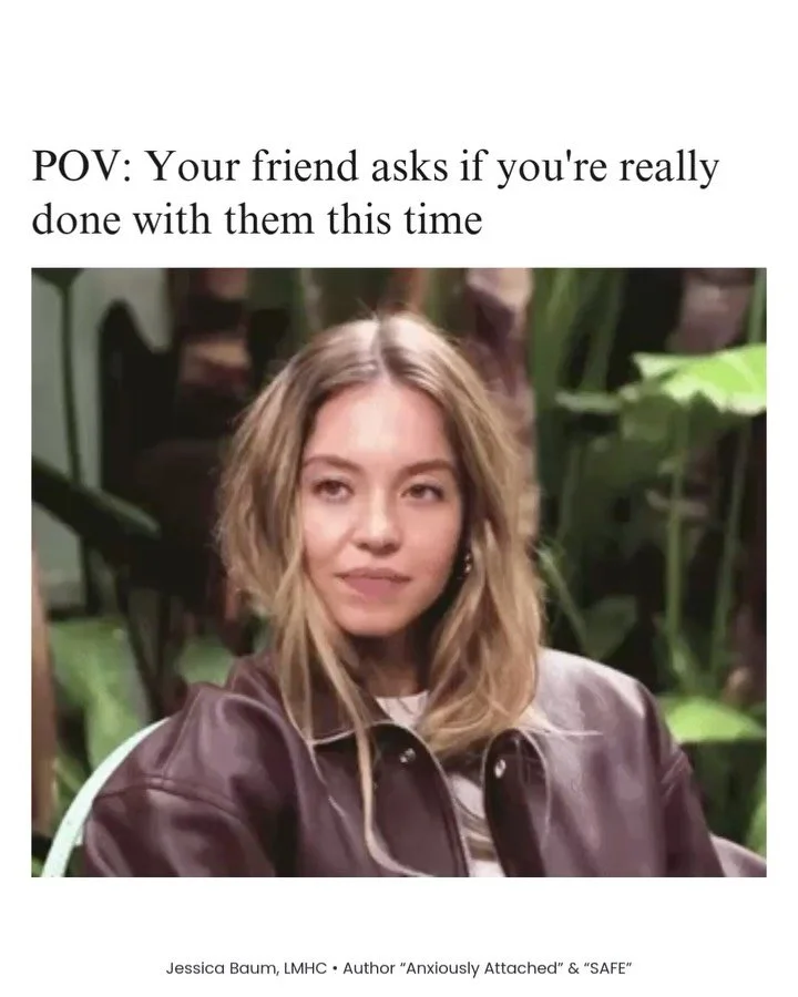 You: &ldquo;This is the last time!&rdquo;
Also you: going back again&hellip; 
This is for you&hellip; 

Of course you see the patterns. Your nervous system is just attached to it. Anxious attachment lives in your thoughts AND your body. 

So, when so