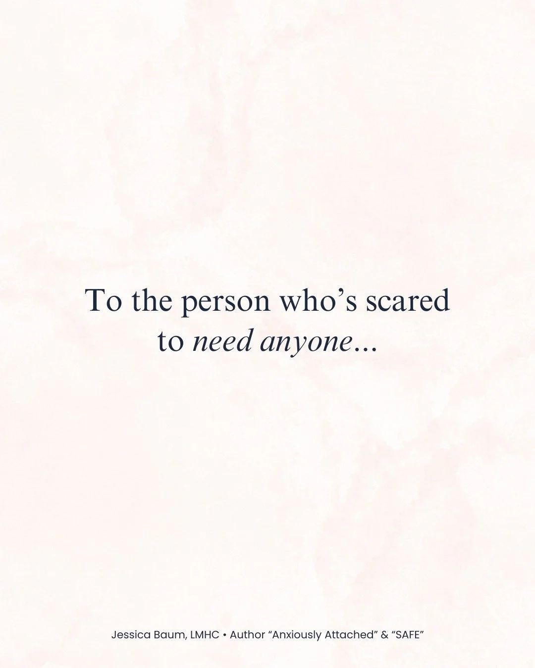 If you're someone who can show up for everyone else, but you can't let others show up for you, this might be what's going on:

You're avoiding support and care because your nervous system learned that needing people is too dangerous. When you were yo