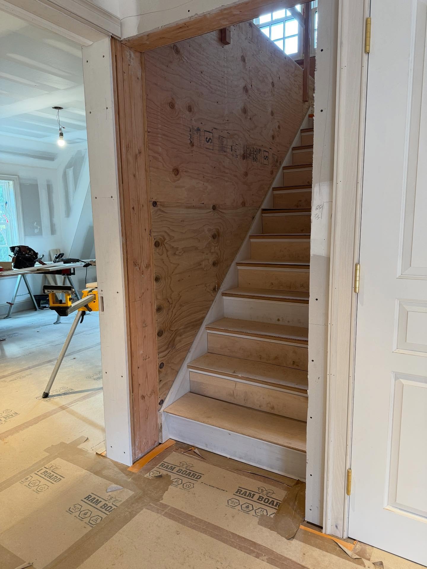 Pretty third floor things in East Hampton - new stairs, trims, and tile!  This floor was beyond creepy two years ago.  Soon it will be home to two charming bedrooms, one sweet bathroom, and a fun little lounge space.