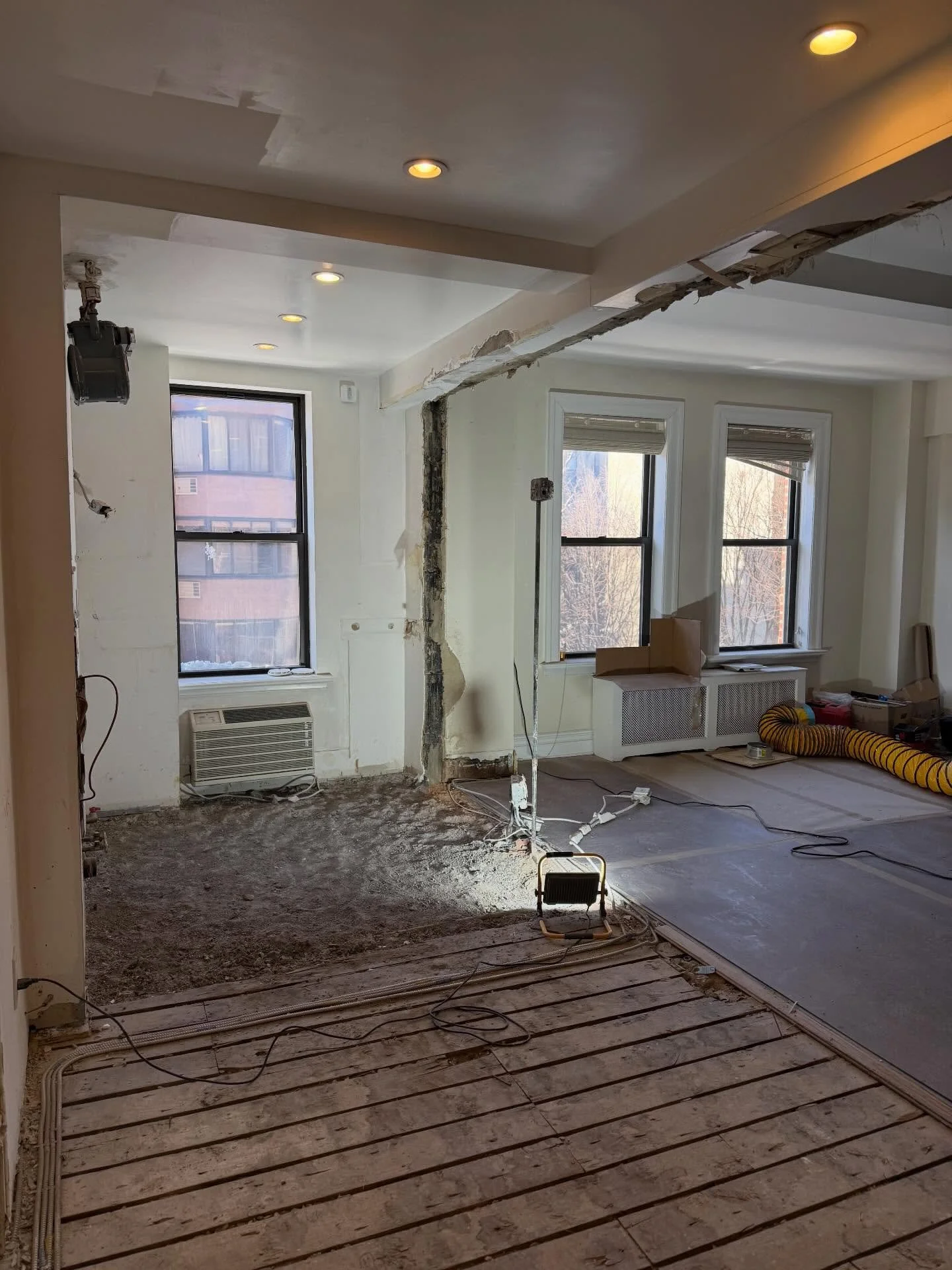 Demo is complete at our Central Park West Project!  Looking forward to an open kitchen, tons of storage, and a fun few months with @grovestbuilders.  Don&rsquo;t worry, the downlights, window treatments, and AC are going too!  #centralparkwest #apart