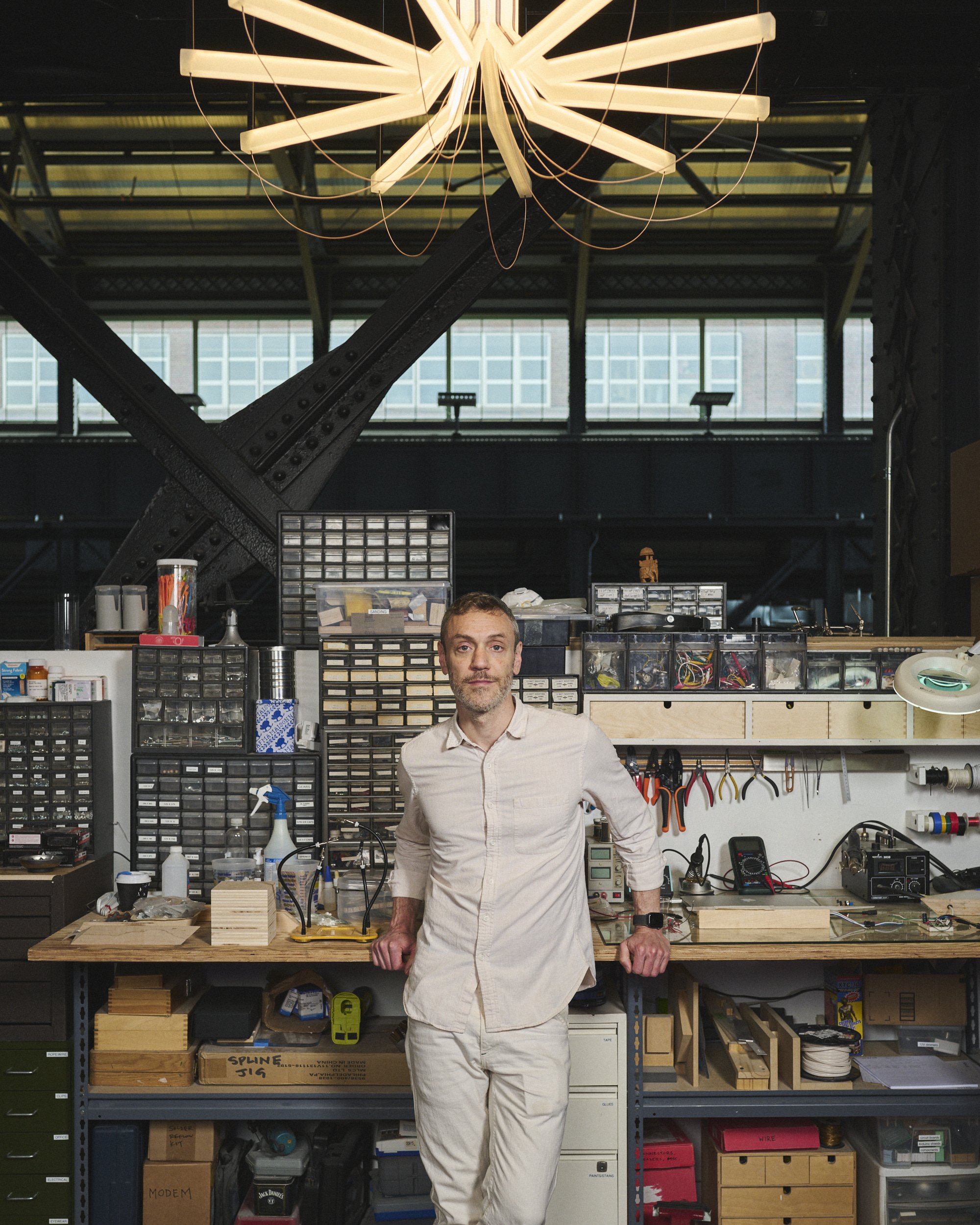 Brooklyn based artist and designer Eric Forman in his studio 