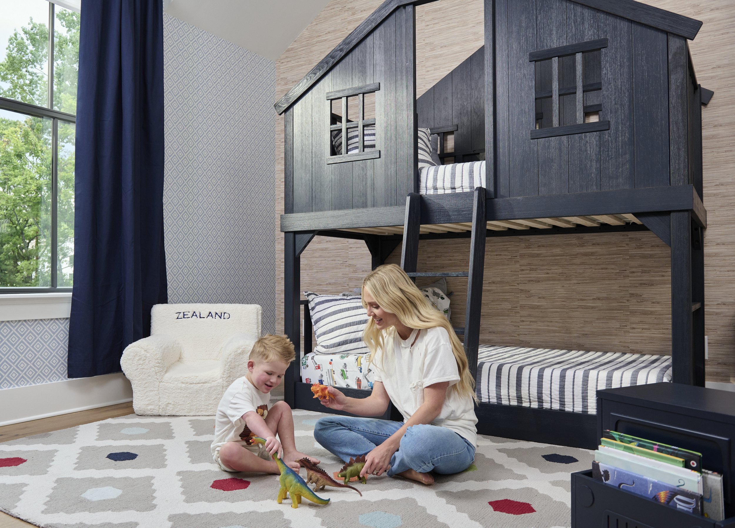 Savannah Labrant and her son Zealand for Pottery Barn Kids