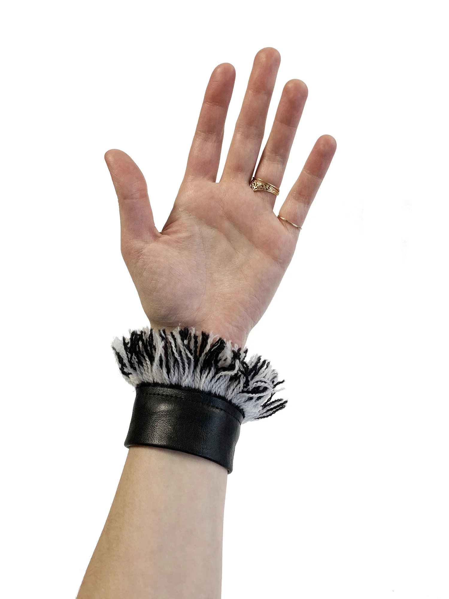 Black Beaded Fringe Wrist Cuff - Women Accessories Apatico - Wraith Fringe Cuff Bracelet Set - Gothic Spectral  main image 2