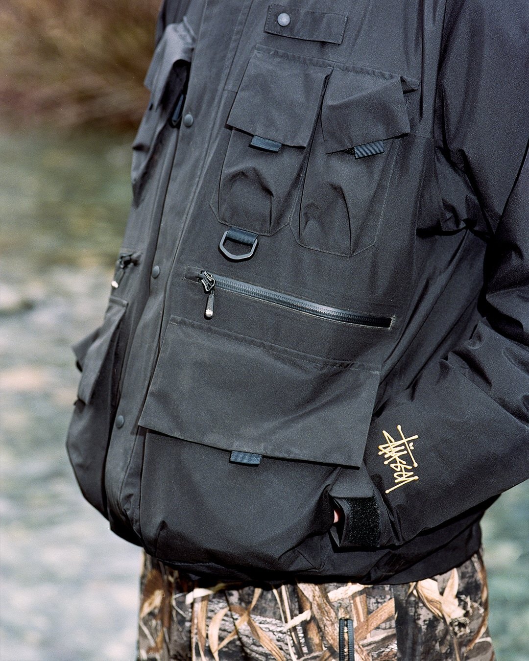 STUSSY GORETEX WADING SHELL SOLID JACKET-