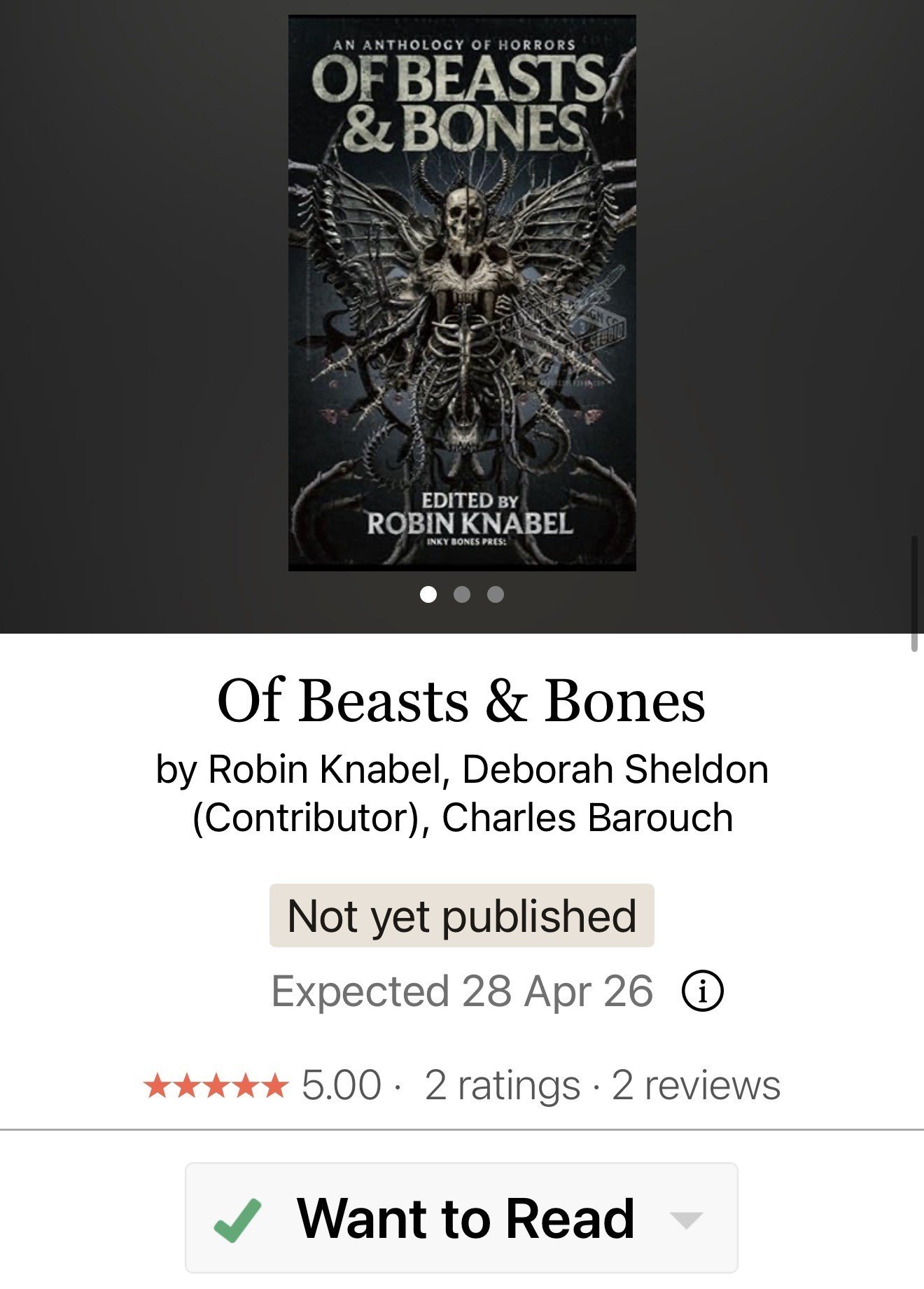 Of Beasts &amp; Bones doesn't release until April 28th, but you can still stake (vampire pun intended!) your claim. Set your status to "Want to Read" on the Of Beasts &amp; Bones Goodreads page. Share the link with horror-loving friends. Th
