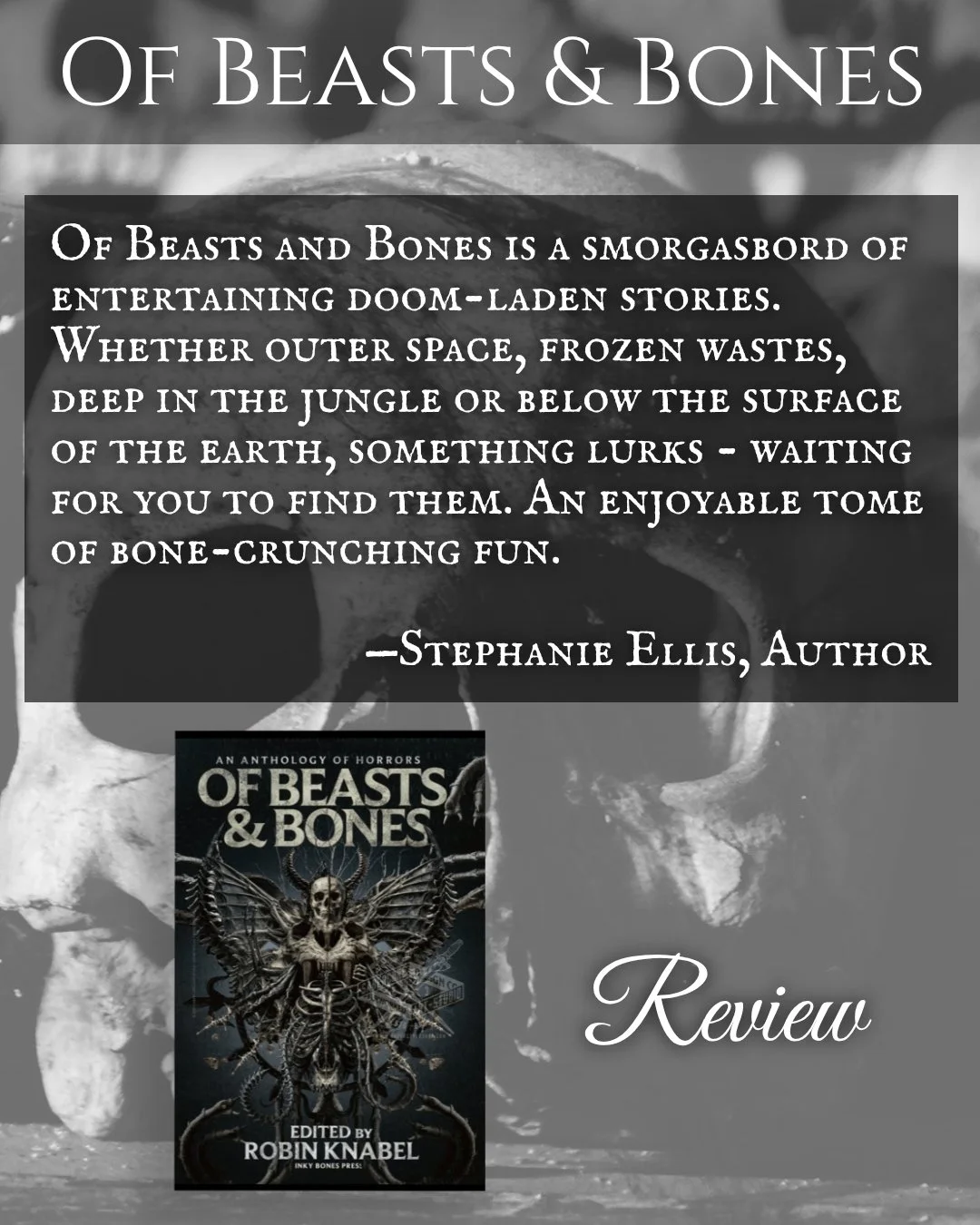 Blurbs and reviews mean so much. A massive thank you to Stephanie Ellis for reading Of Beasts &amp; Bones and sharing your thoughts! 🖤

@stephanieellis7963 
***Link in bio
https://tinyurl.com/OfBeastsandBones