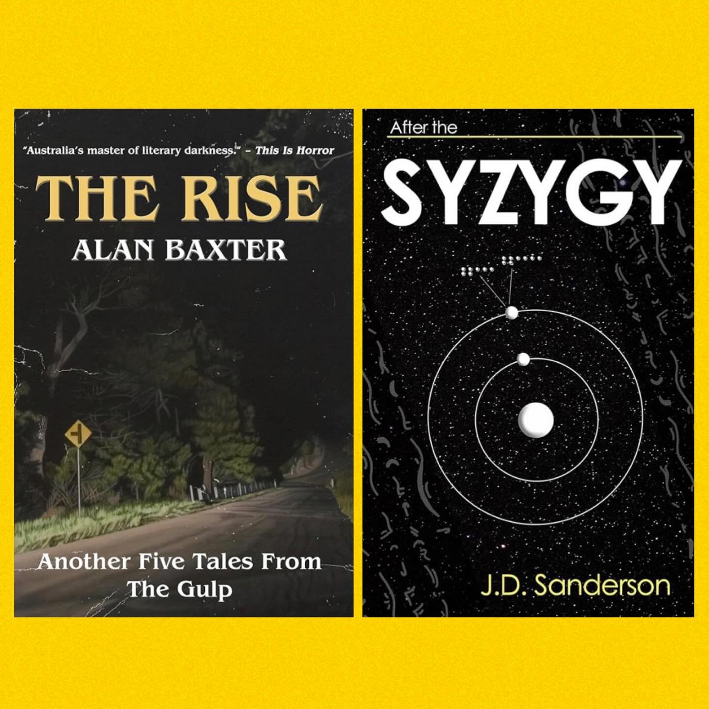 I finished reading The Rise (Book 3 in the Gulp series) by @alan_weird_baxter yesterday (review coming soon!) and have launched (pun intended) into After the Syzygy by J. D. Sanderson @ascifiwriter - strangely, these books have an interesting thread 