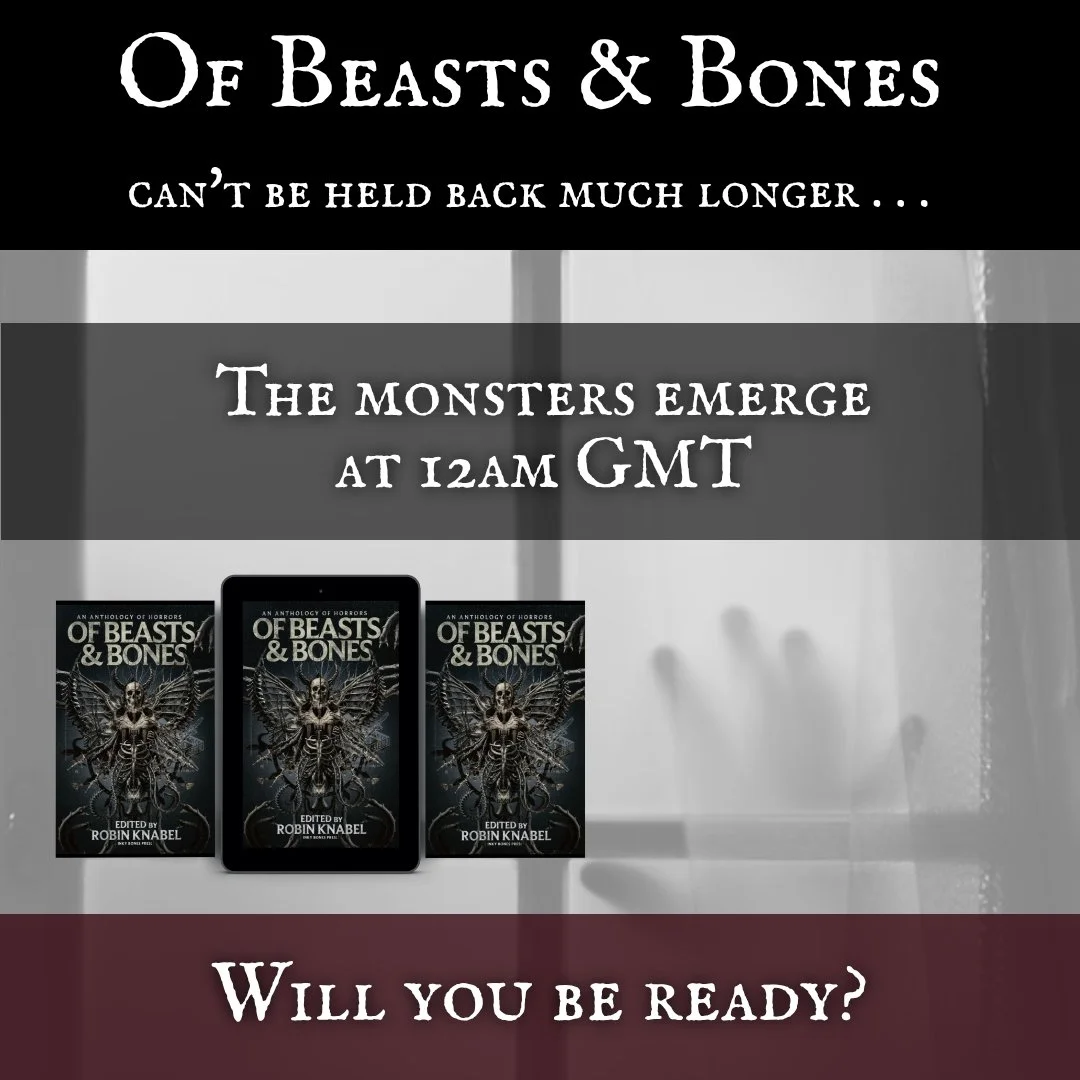 Of Beasts &amp; Bones is coming! 😱🖤🎉
Scheduled releases emerge at 12am GMT. 
Check your time zones! 🕛
If pre-ordered, THANK YOU!  Watch your inbox. ✉️
E-book | Paperback | Hardcovers will be available. 📚

***Link in bio 🔗
https://tinyurl.com/Of