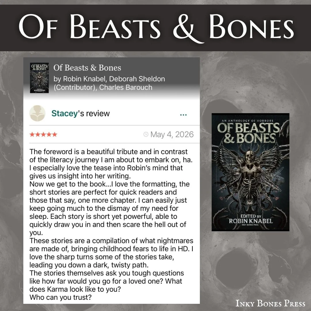 Thank you for this wonderful 5-star review for Of Beasts &amp; Bones! I'm so glad you enjoyed the monsters!!! 🖤😱

***Link in bio 🔗
https://tinyurl.com/OfBeastsandBones 💀📚