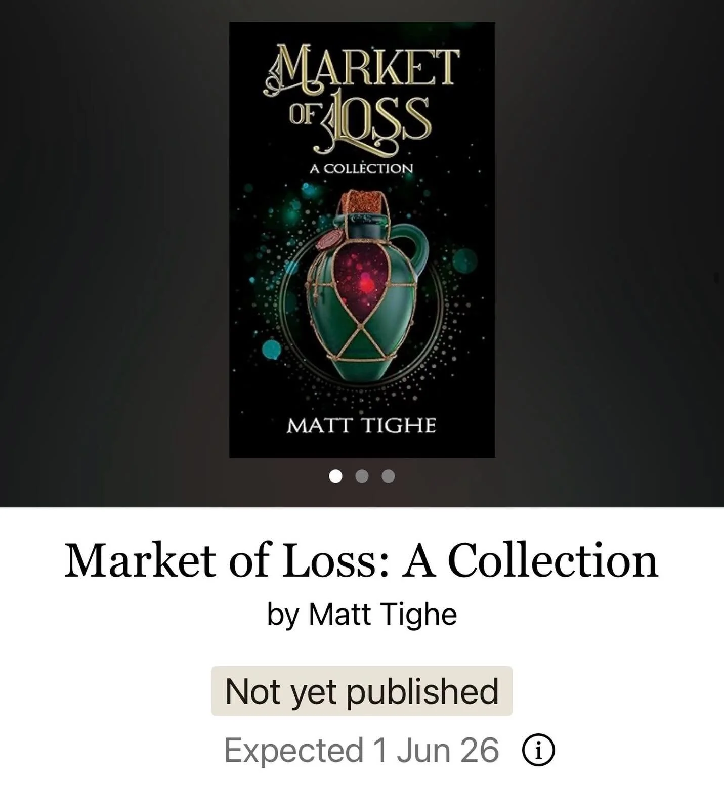 Slowly getting through my TBR and a few ARCs I need to read. 

Next up is Market of Loss: A Collection by Matt Tighe from @fourinkpress - I&rsquo;ve loved everything I&rsquo;ve read by Tighe so far, so I&rsquo;m excited to crack this one open! 

I&rs