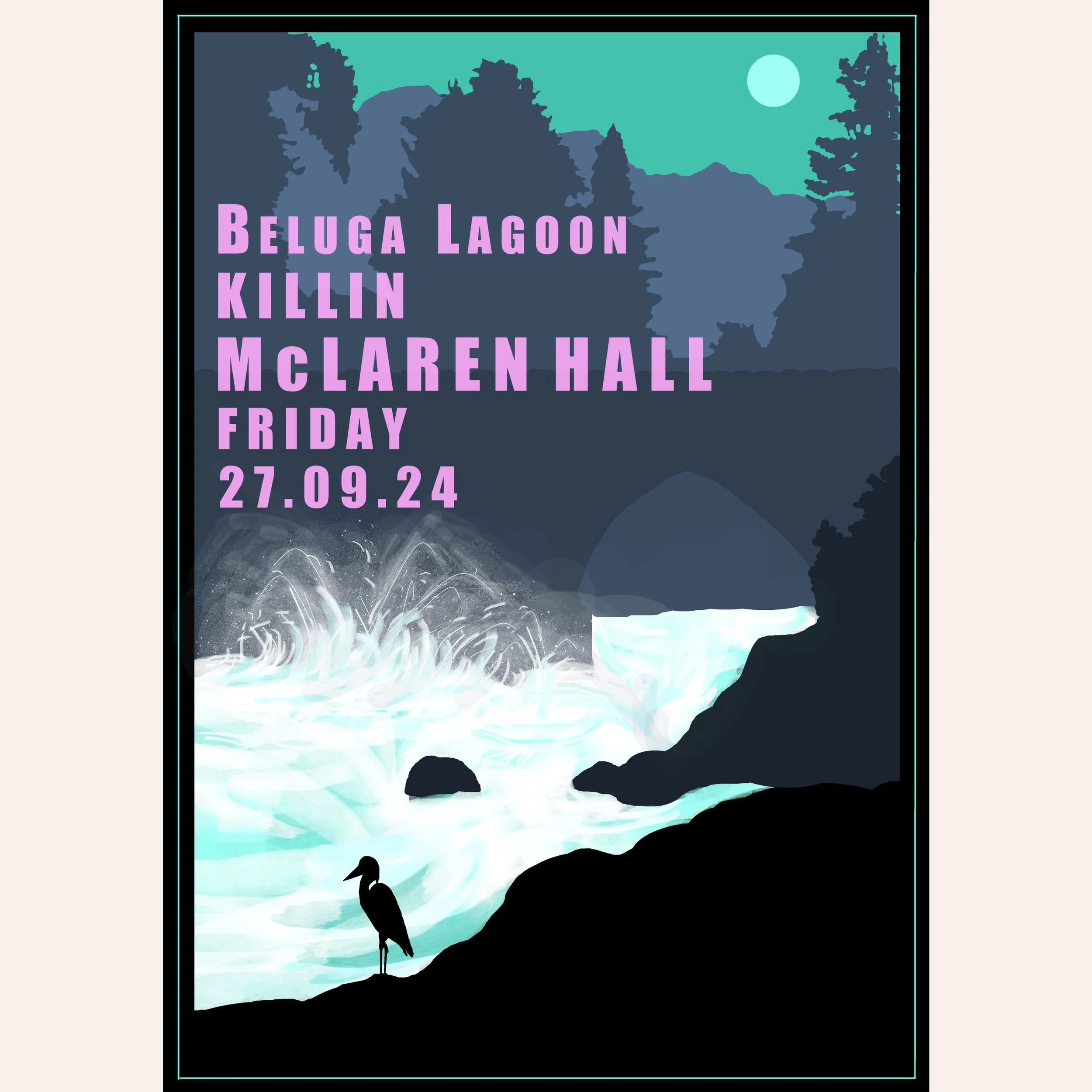 Beluga Lagoon at the McLaren Hall, Killin, 2024 A3 Giclee print.