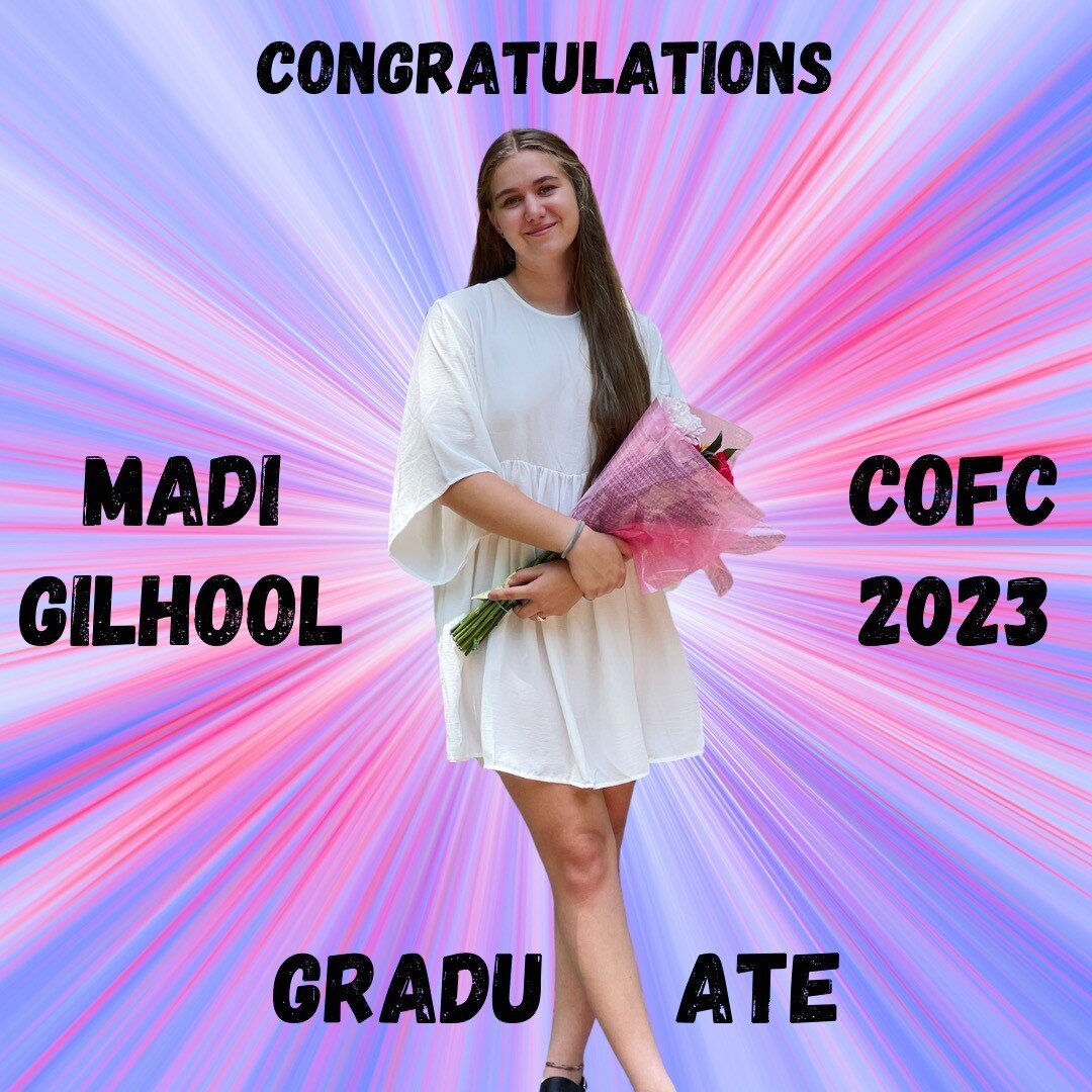 Put yo hands, feet, elbows and knees together and make some crazy loud noise for this superstar!!! We are so pumped for Madi and we want everyone to know it! So now you know. #graduate #shesmart #cofc23 #boss #athletecoachgraduate