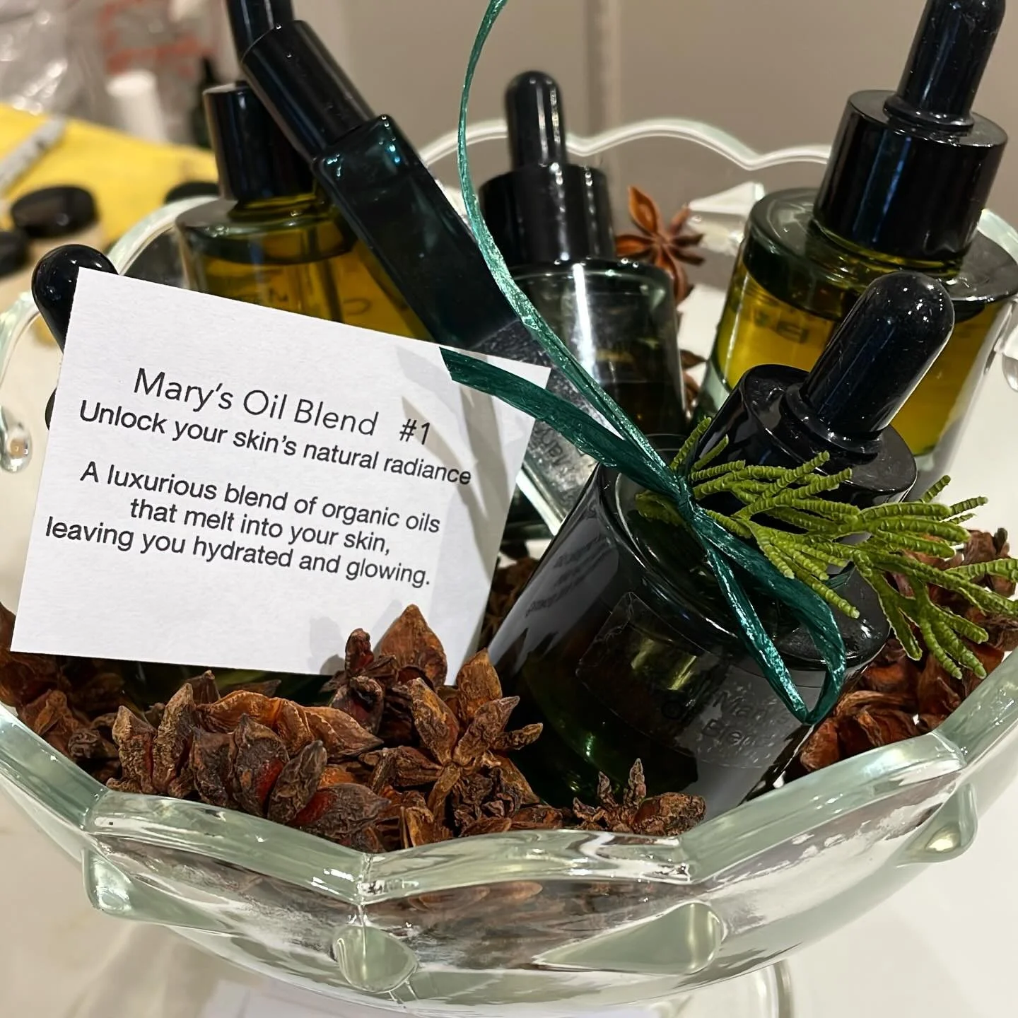 Unlock your skin&rsquo;s natural radiance with Mary&rsquo;s Oil blend #1. Available  in 1oz dropper bottle or roller ball.