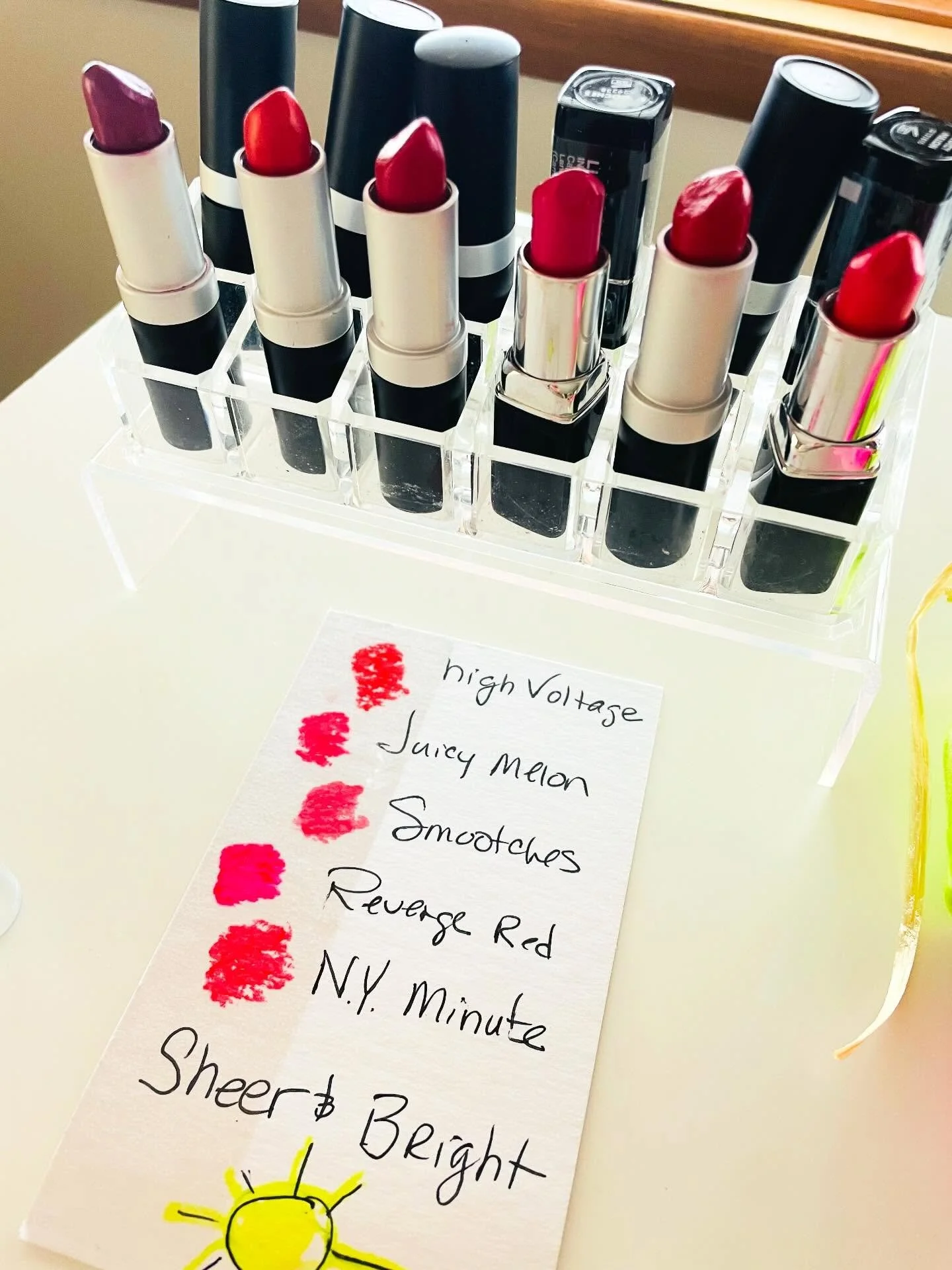 Sheer and Bright lipstick.