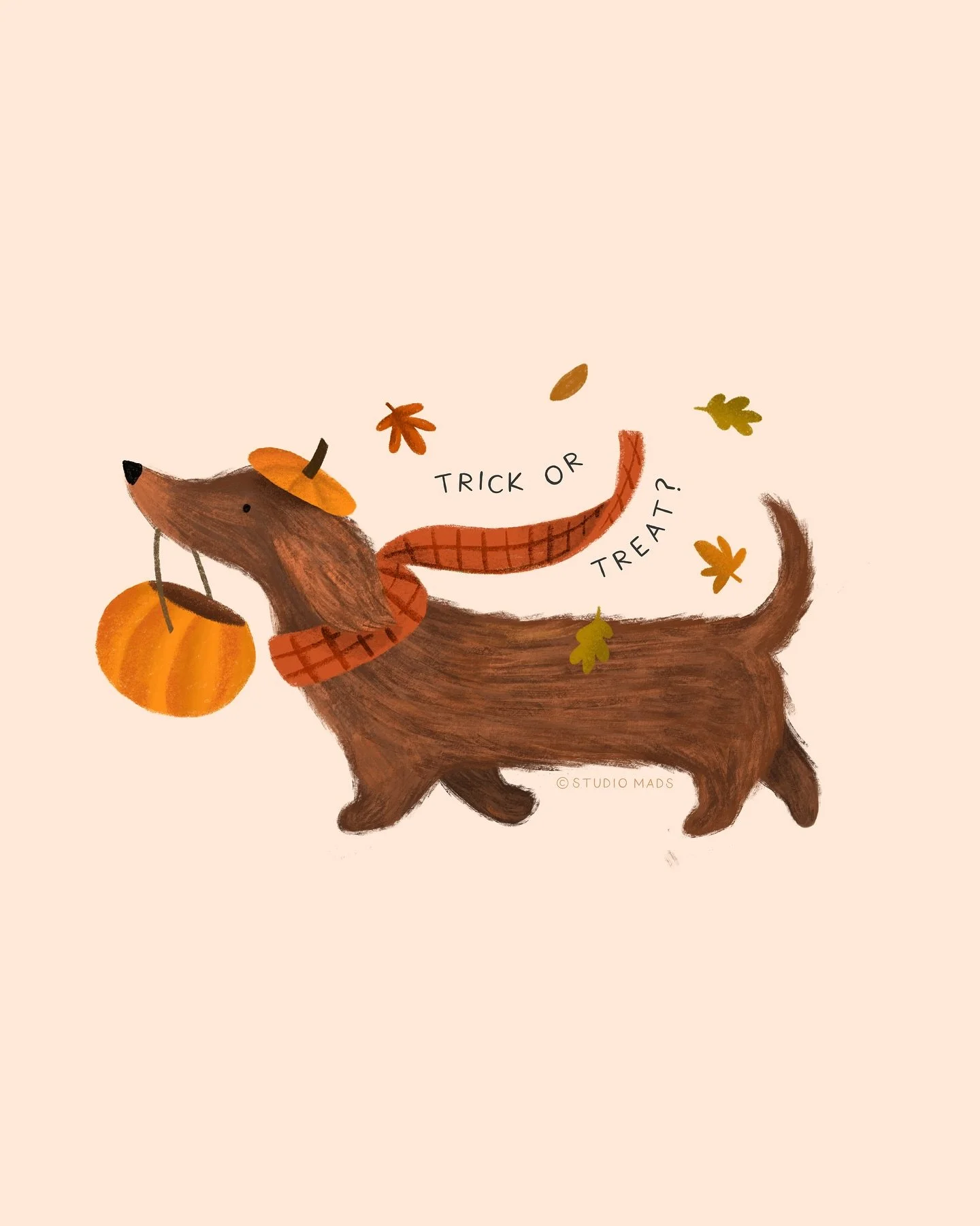 Trick or Treat? The cutest little Halloweenie! I&rsquo;ve been squeezing in some drawing today on #worldmentalhealthday❤️ to keep me sane during a really tough anniversary this autumn. Art is the best therapy 😊