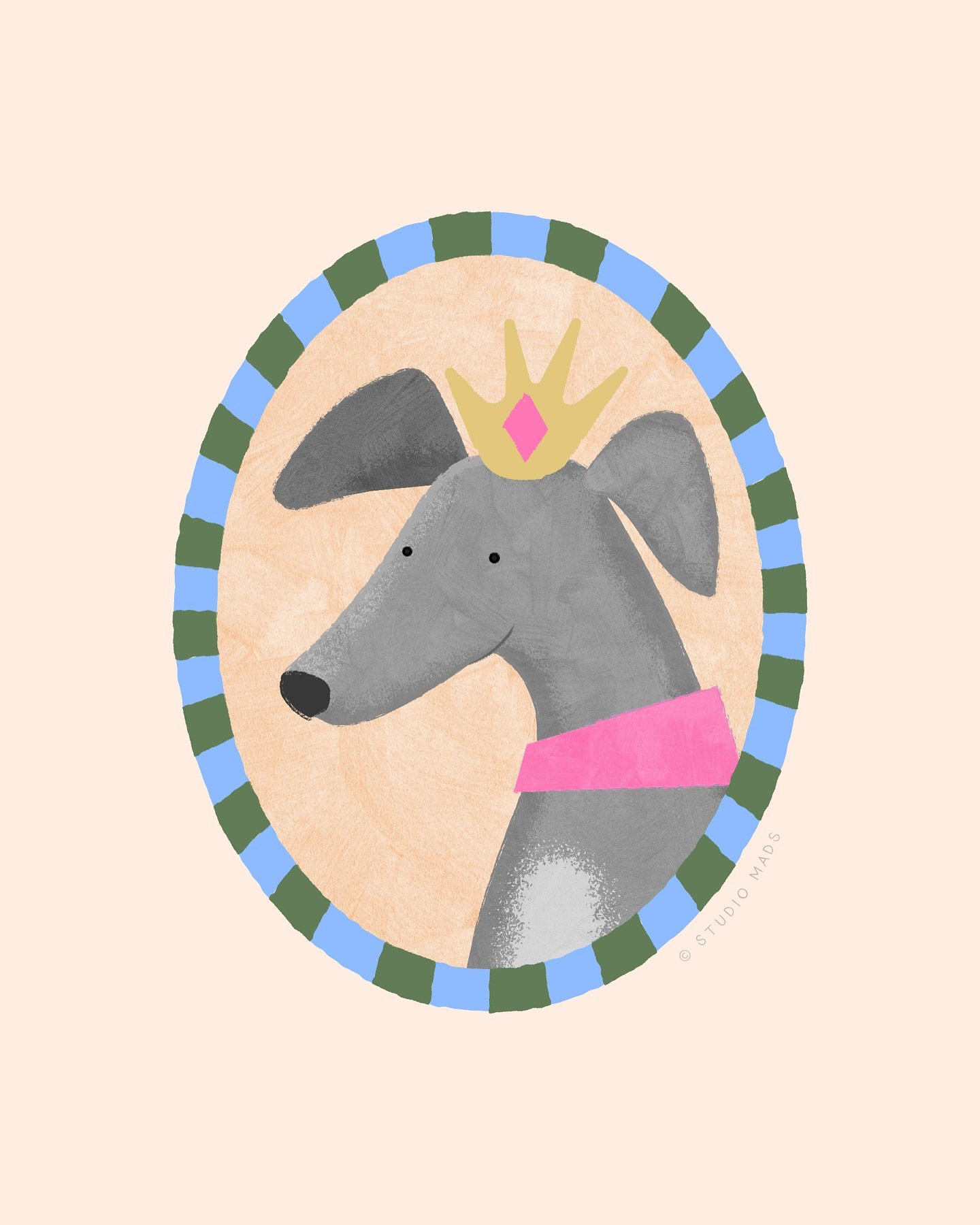 A little illustration of Maple 🐾 she is a whippet Queen 👑 and my muse for so many of my best selling cards!

I am aiming to open my shop again from July and get back to business ✨

#whippet #illustrator #sighthoundsofinstagram