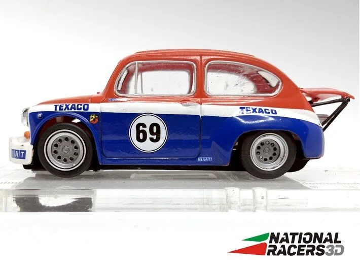 SCX Fiat Abarth 1000 スロットカー1/32 3DP Chassis for SCX FIAT ABARTH 1000 TC (AiO-In) by NationalRacers3D