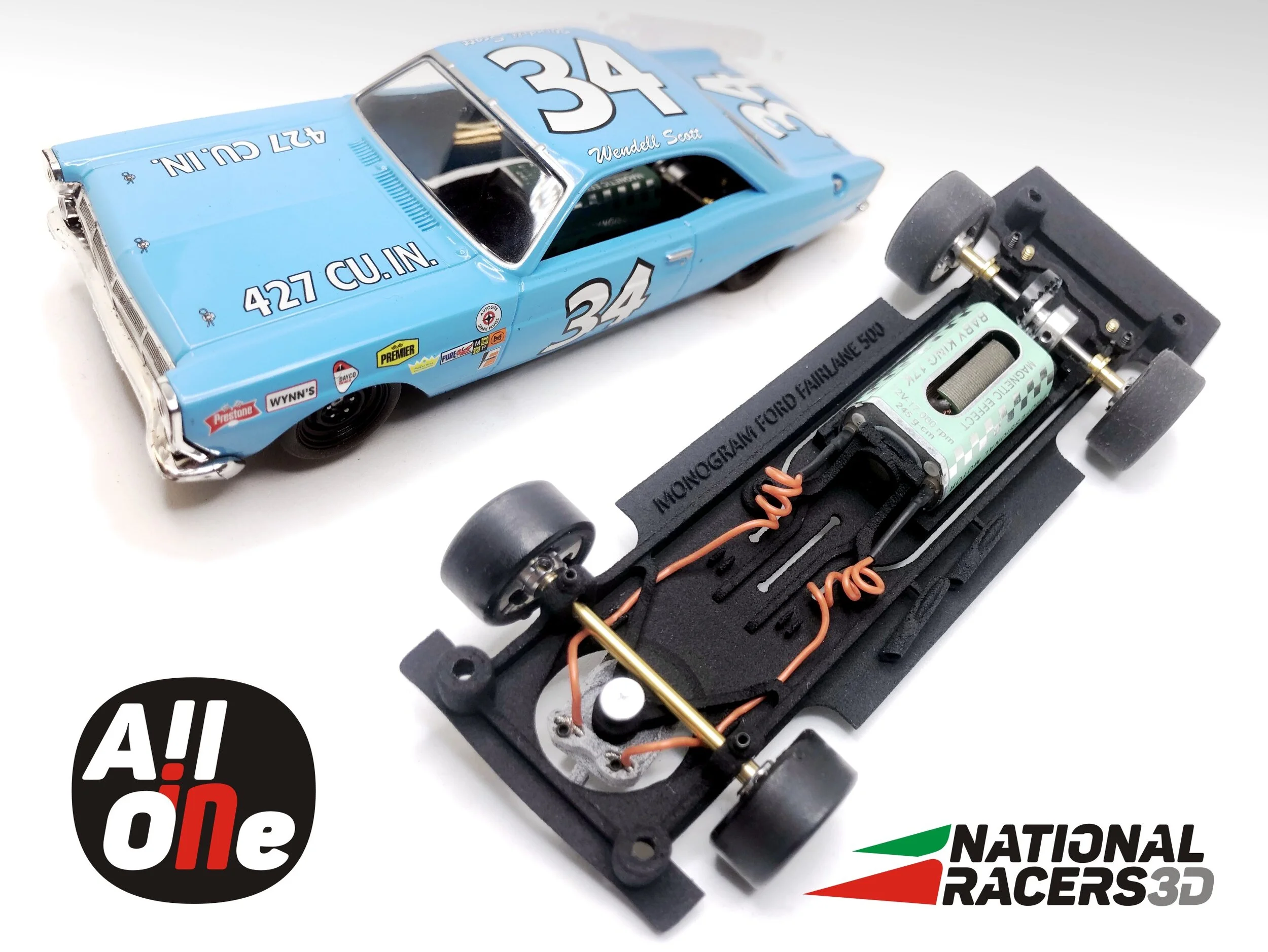 3DP Chassis for Monogram Ford Fairlane 500 (AiO-In)
