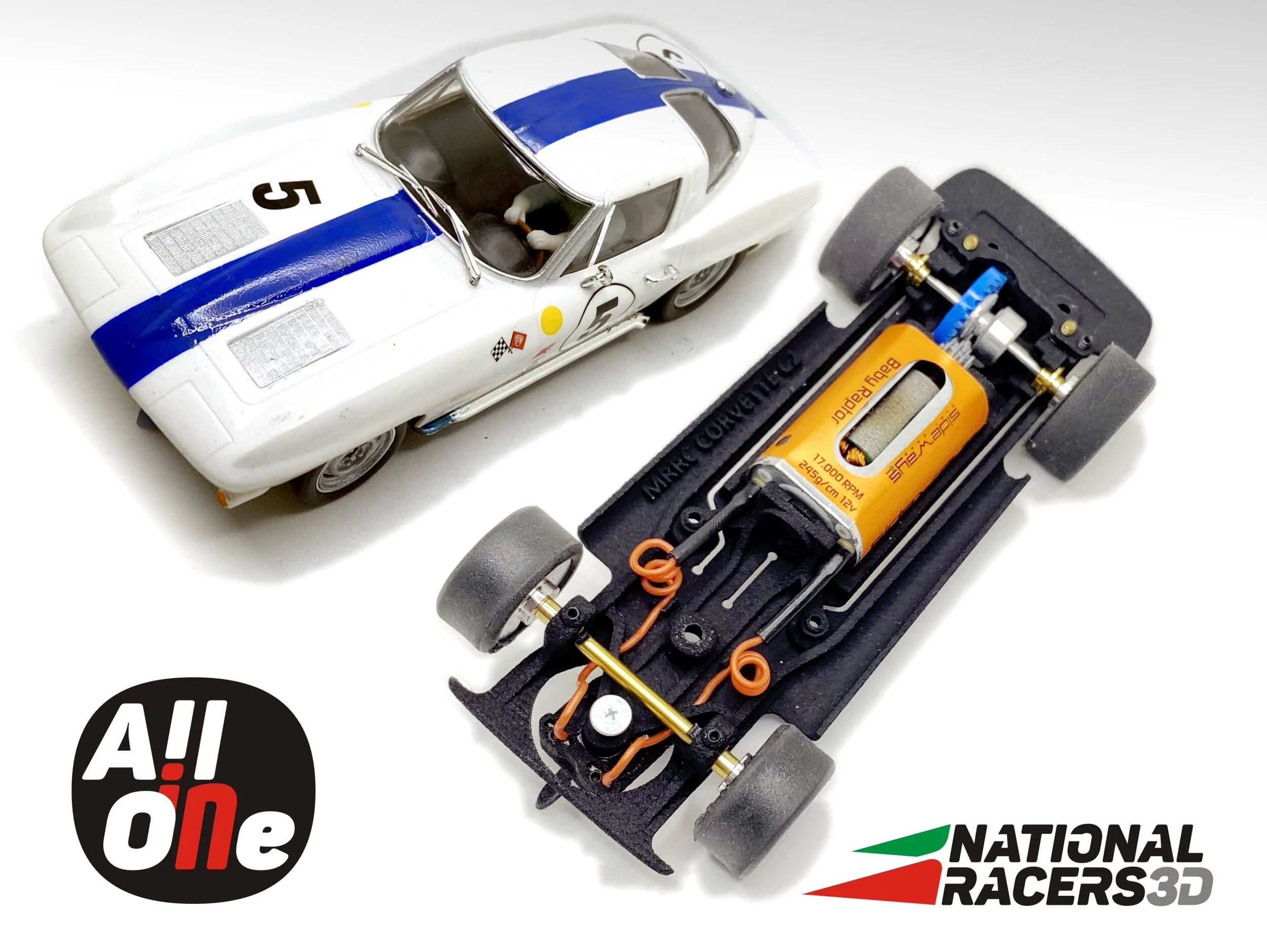 3DP Chassis for MRRC Chevrolet Corvette C2