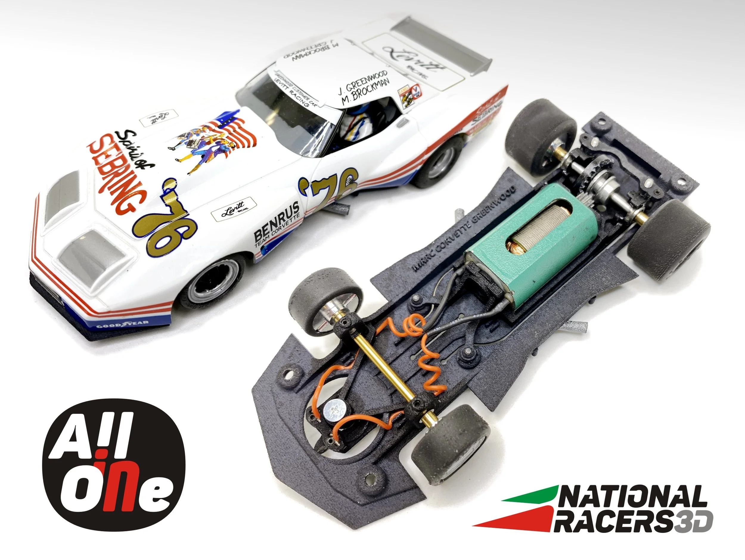 3DP Chassis for Revell-Monogram Corvette C3 GreenWood
