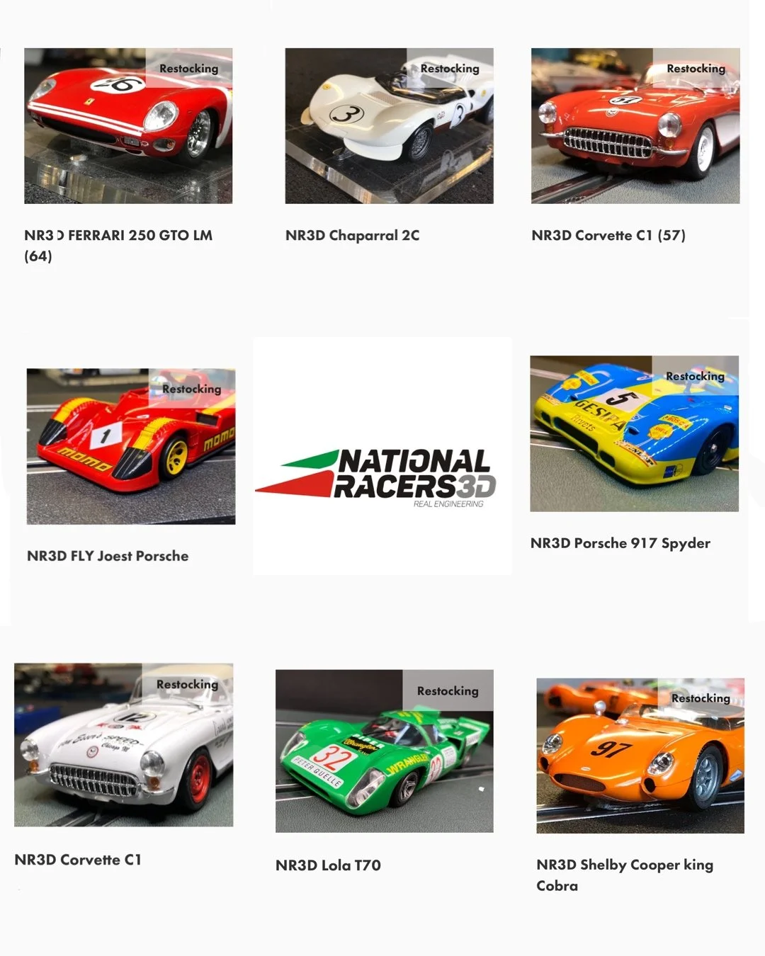 NationalRacers3d R2R Models and the "Restocking" state.