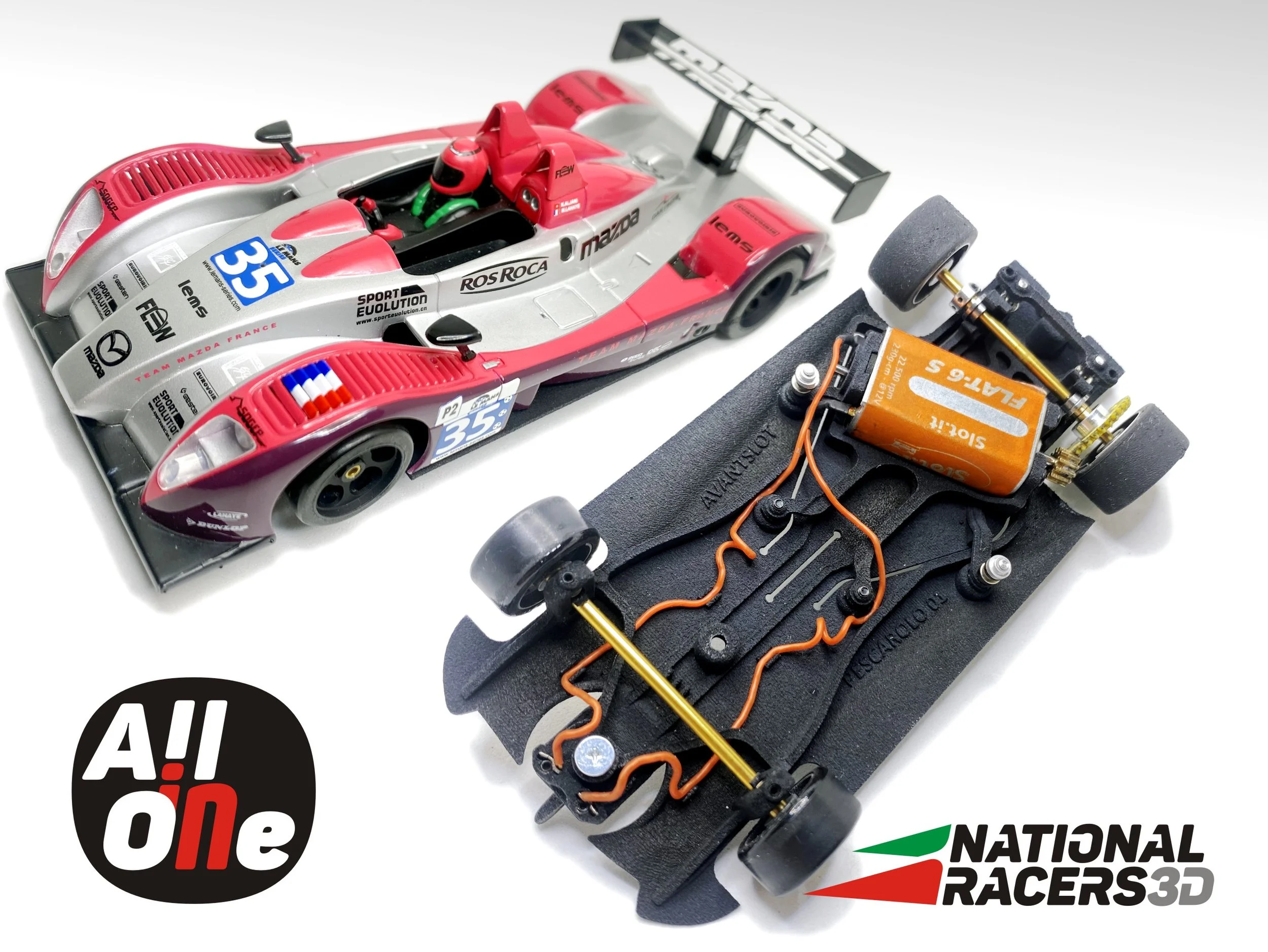 New 3DP Chassis for AVANT SLOT Pescarolo 01 LMP1 (AiO-AW)