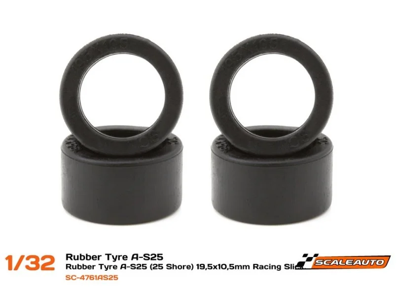 Racing slick rubber tyres A-S25 19,5x10,5mm