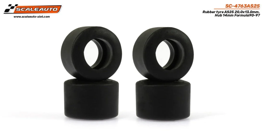 Racing slick rubber tyres A-S25 20x13,0mm