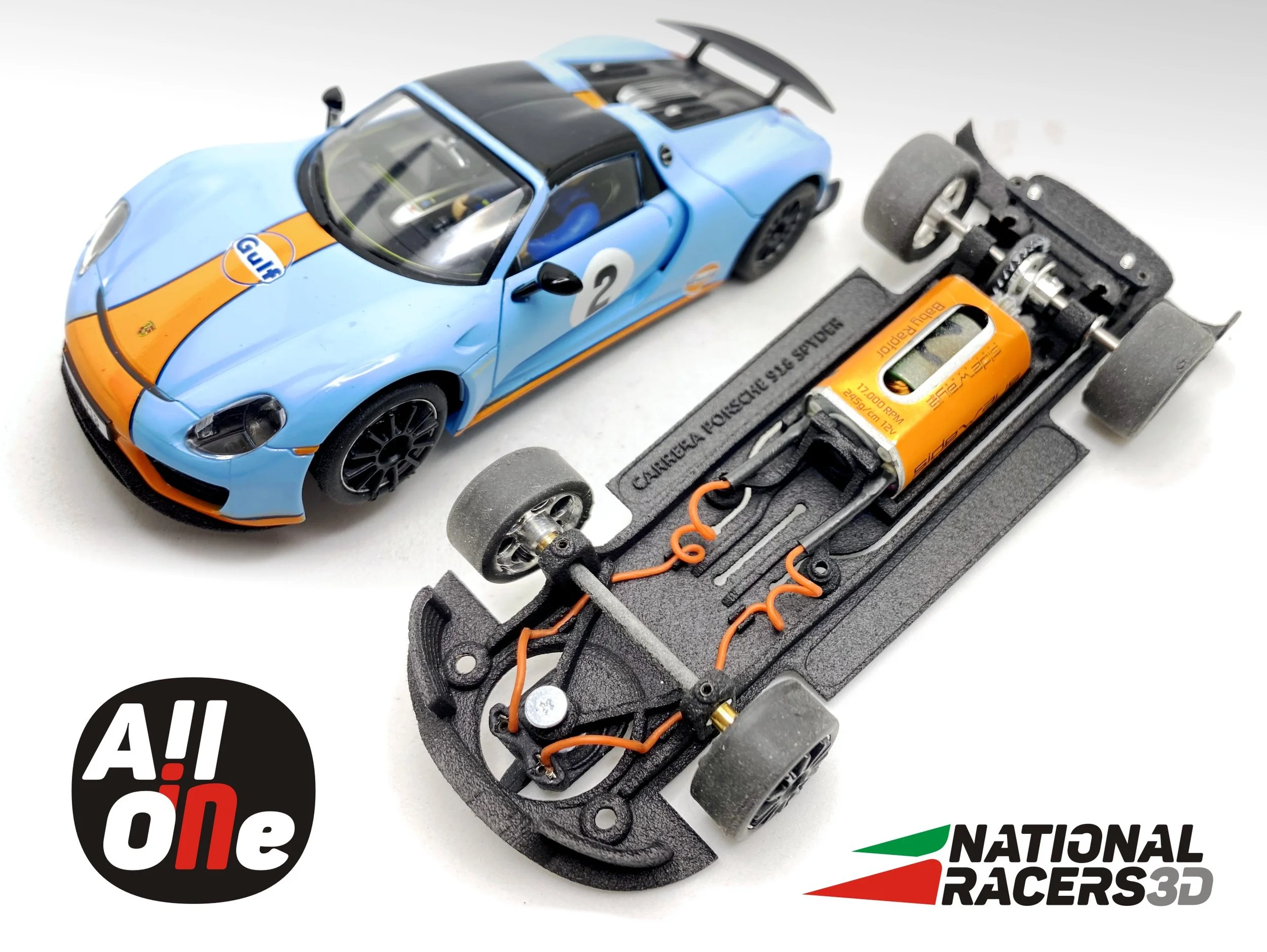 3DP Chassis for Carrera Porsche 918 Spyder (AiO-In)