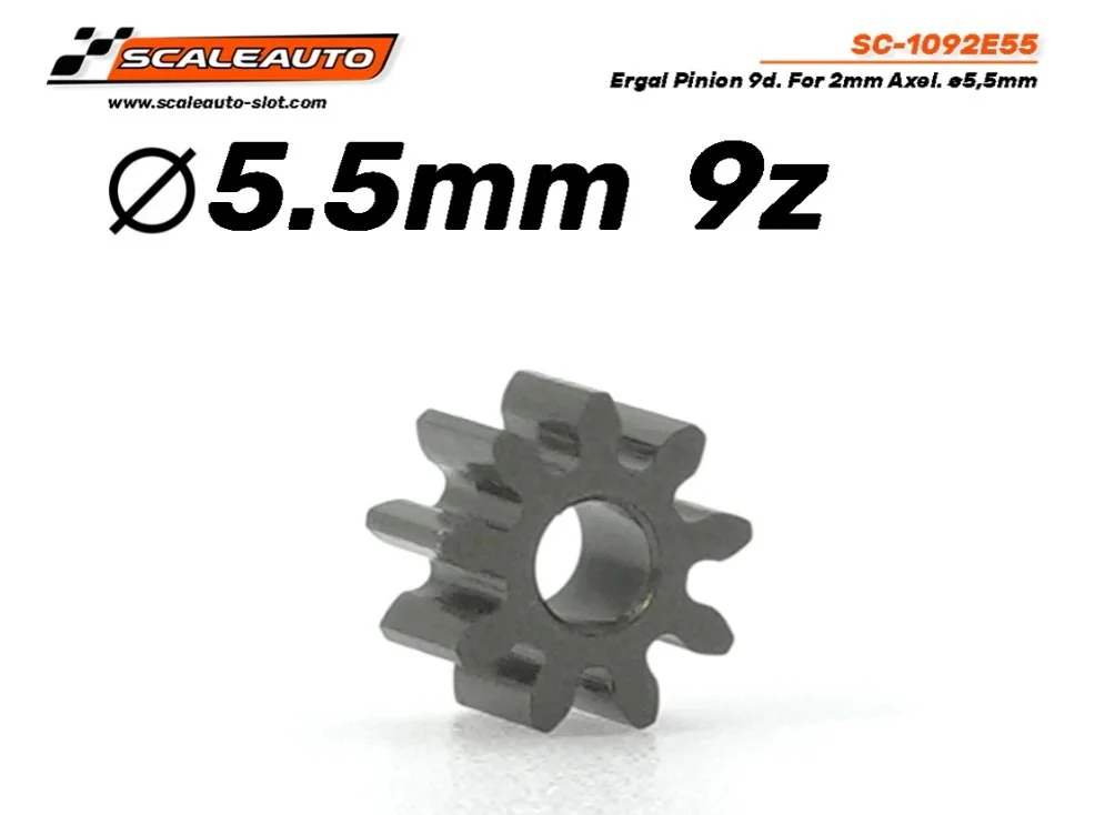 Pinion 9d. Ergal ø5,5mm, axle ø2mm