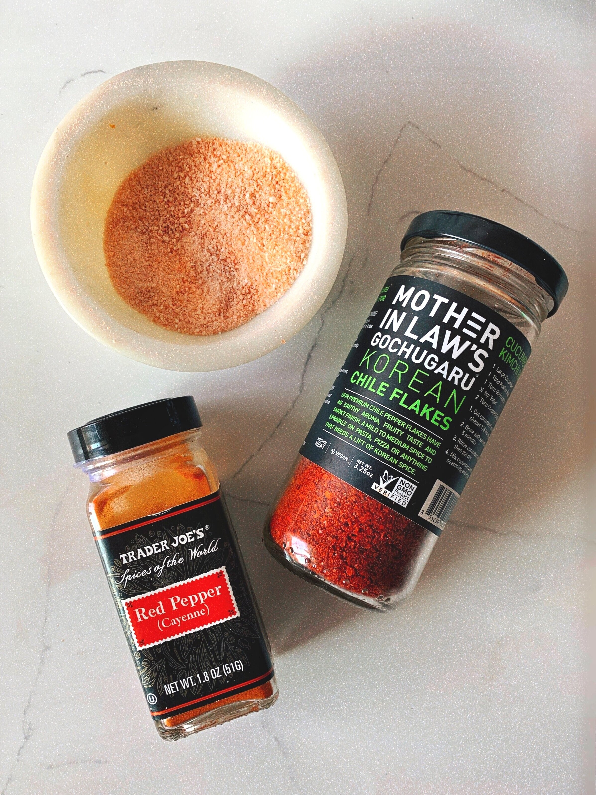 Ingredients to make the homemade chili fruit seasoning