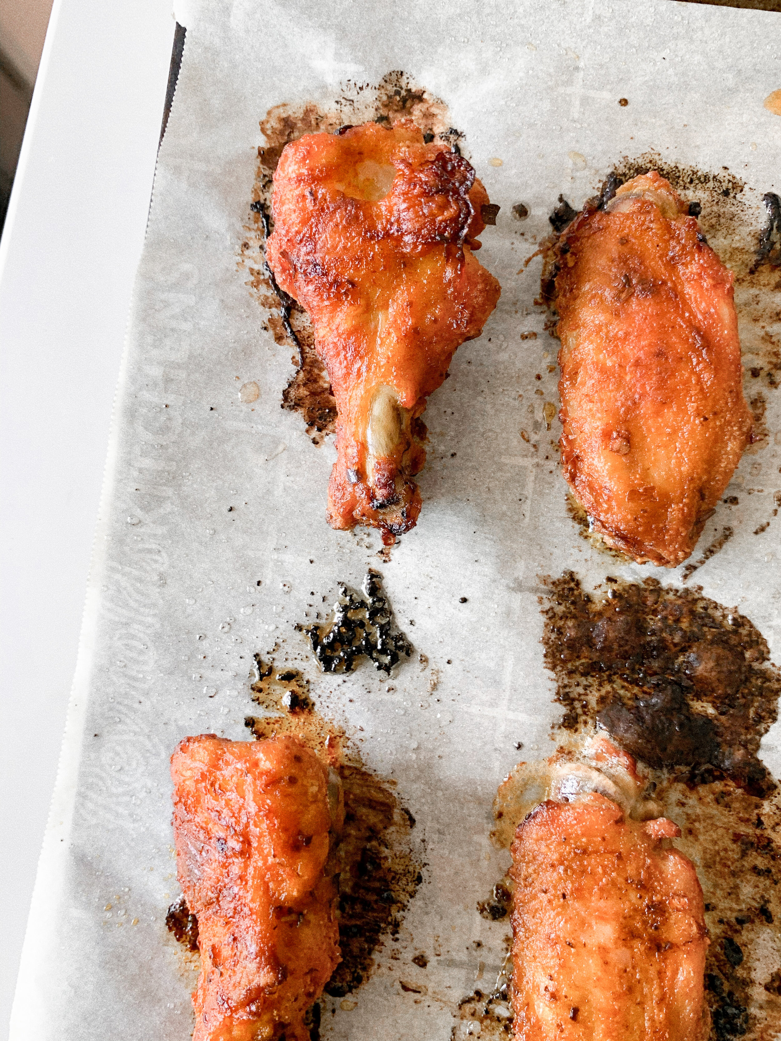 Fresh sweet and spicy baked bbq wings straight from the oven